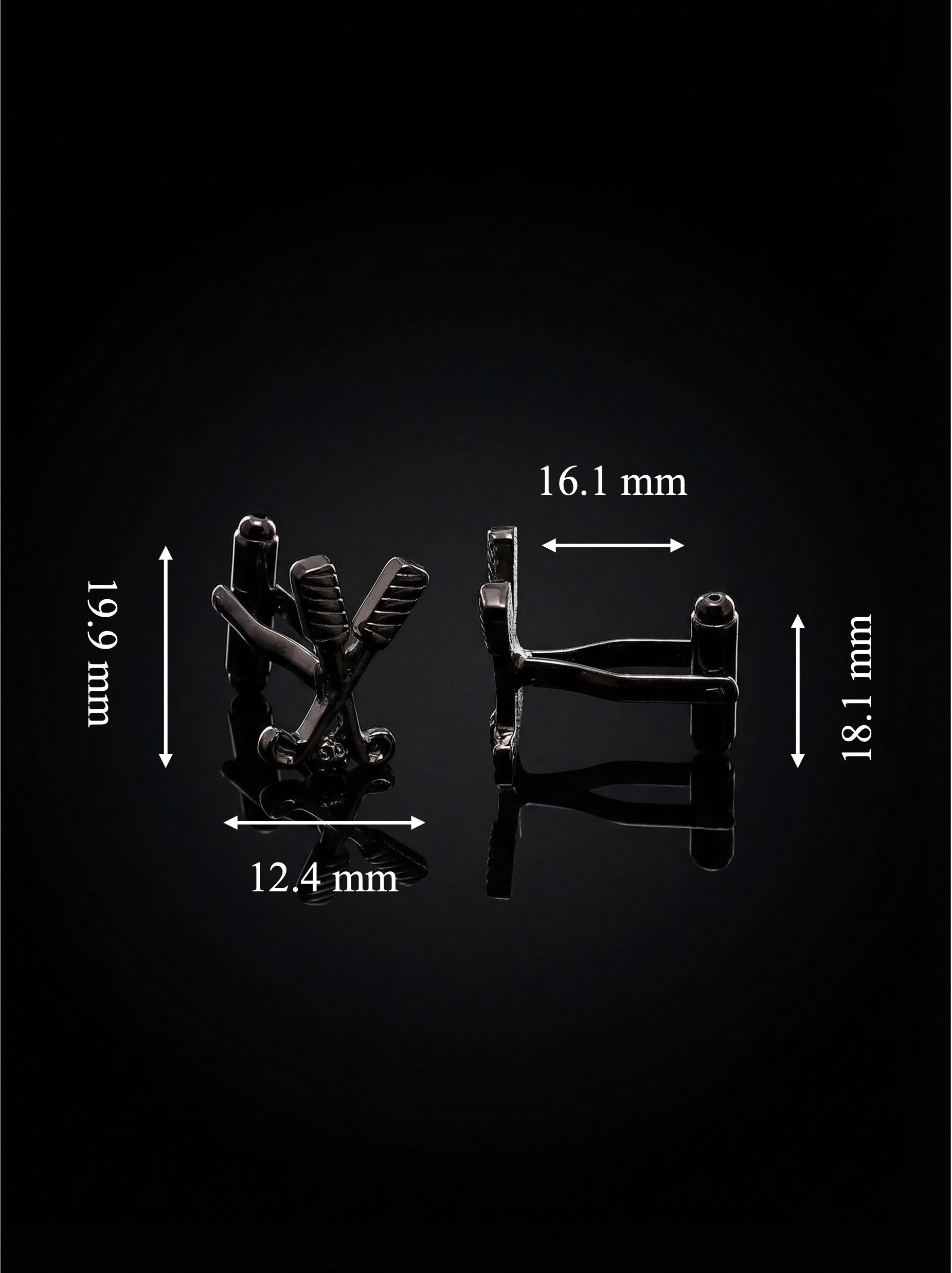 Black Crossed Golf Cufflinks