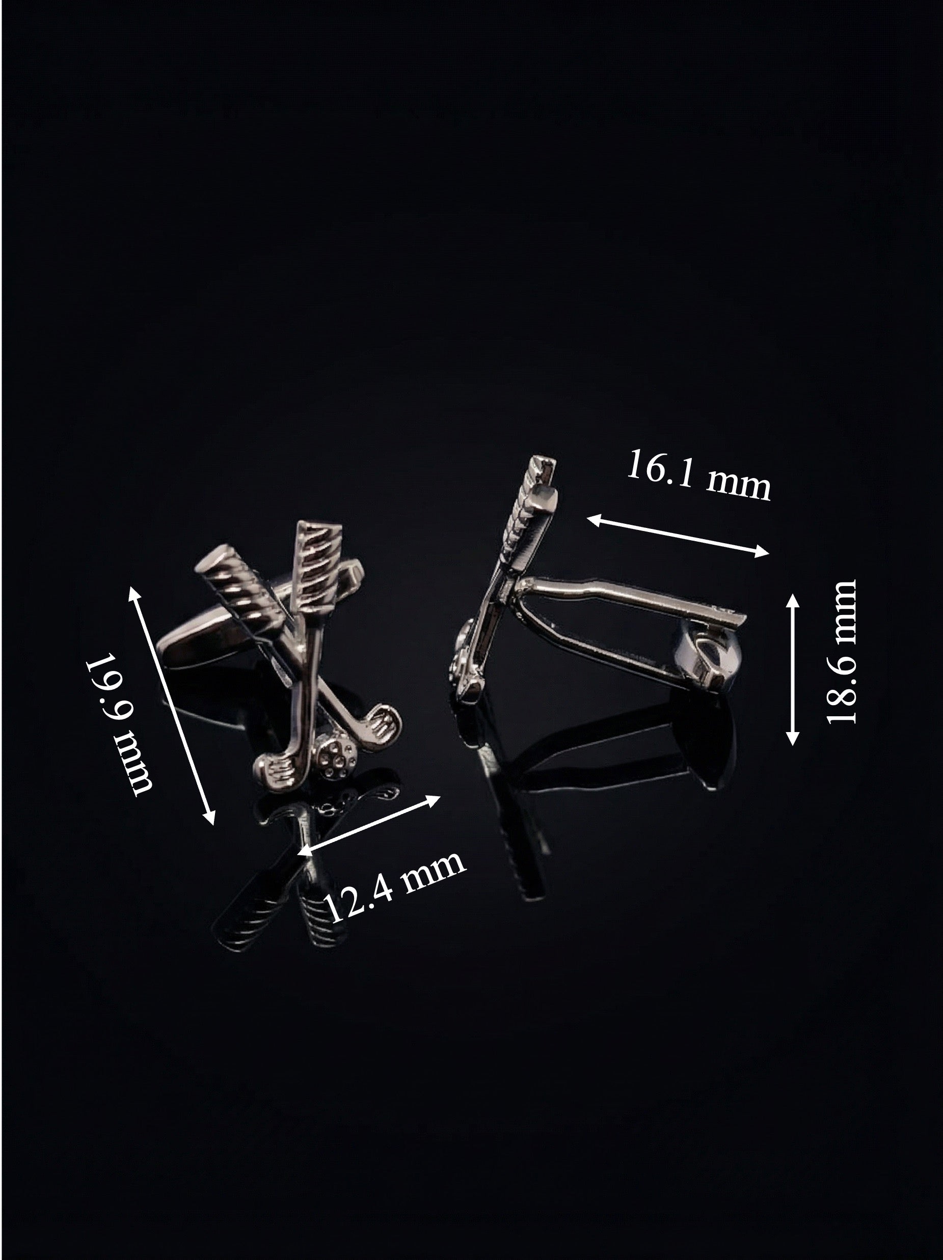 Silver Crossed Golf Cufflinks