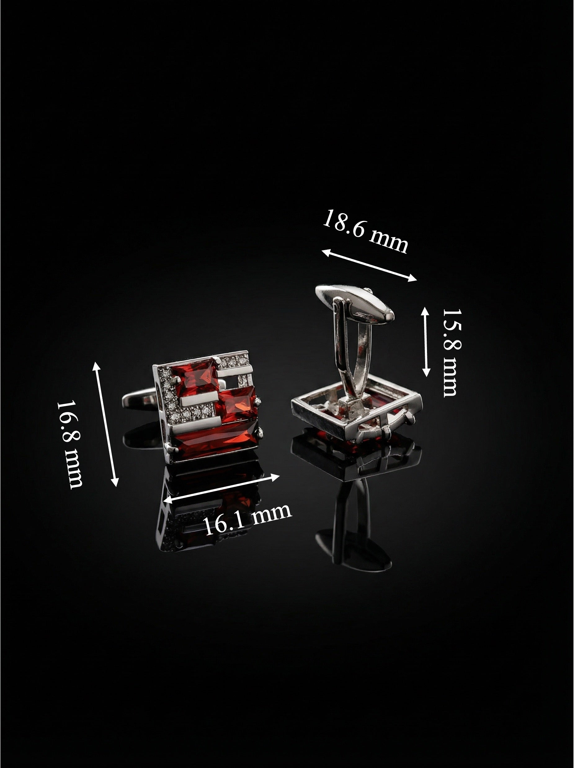 Red Garnet Stone Cufflinks