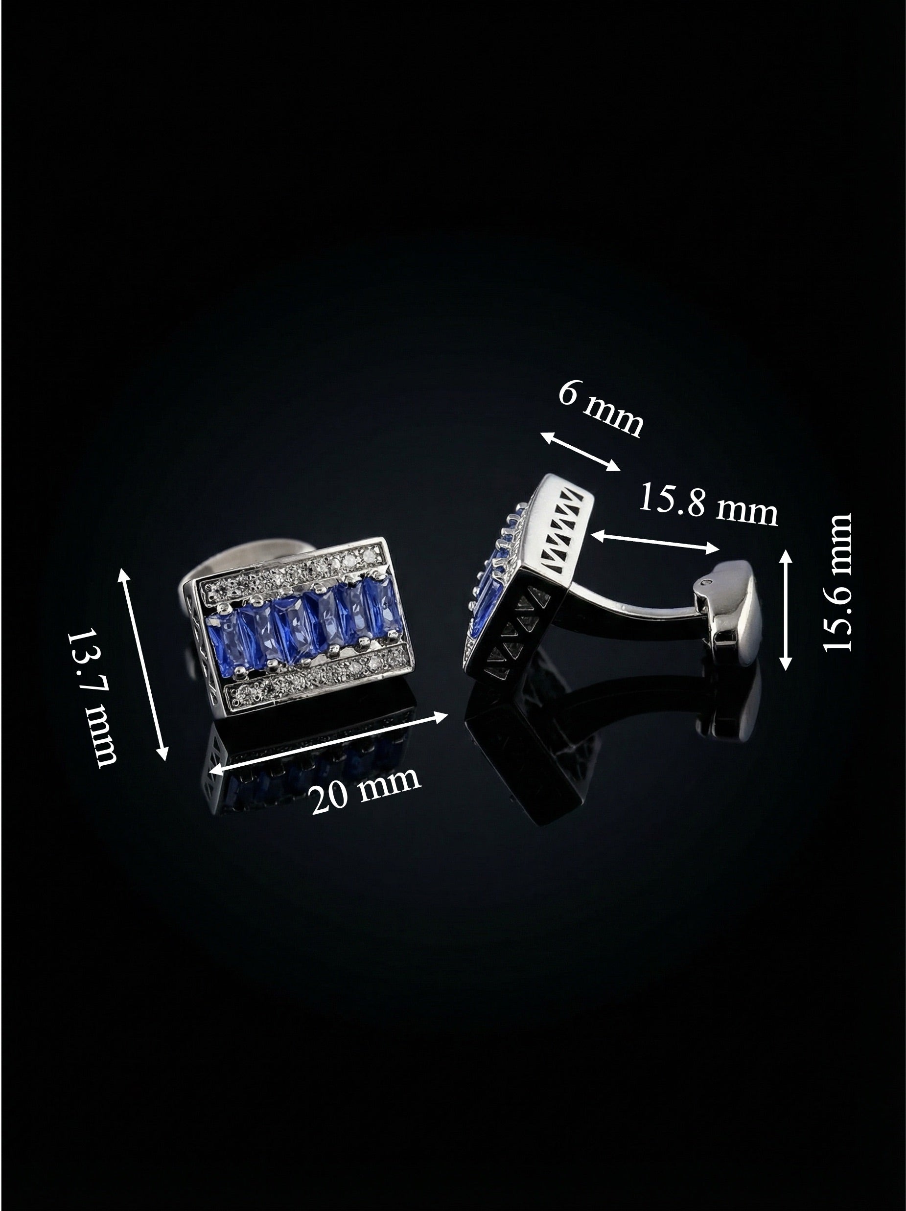 Sapphire Crystal Bar Cufflinks