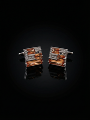 Amber Garnet Stone Cufflinks Tivaaro