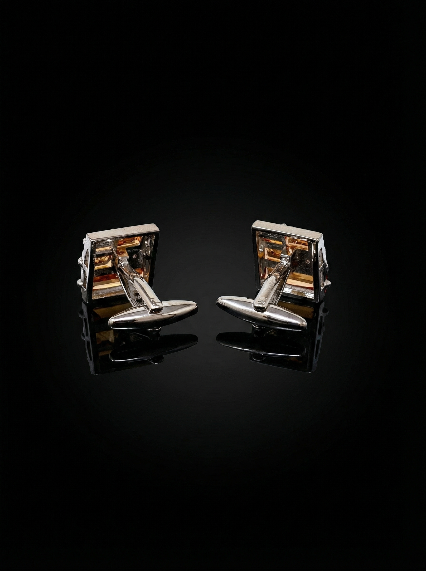 Amber Garnet Stone Cufflinks Tivaaro