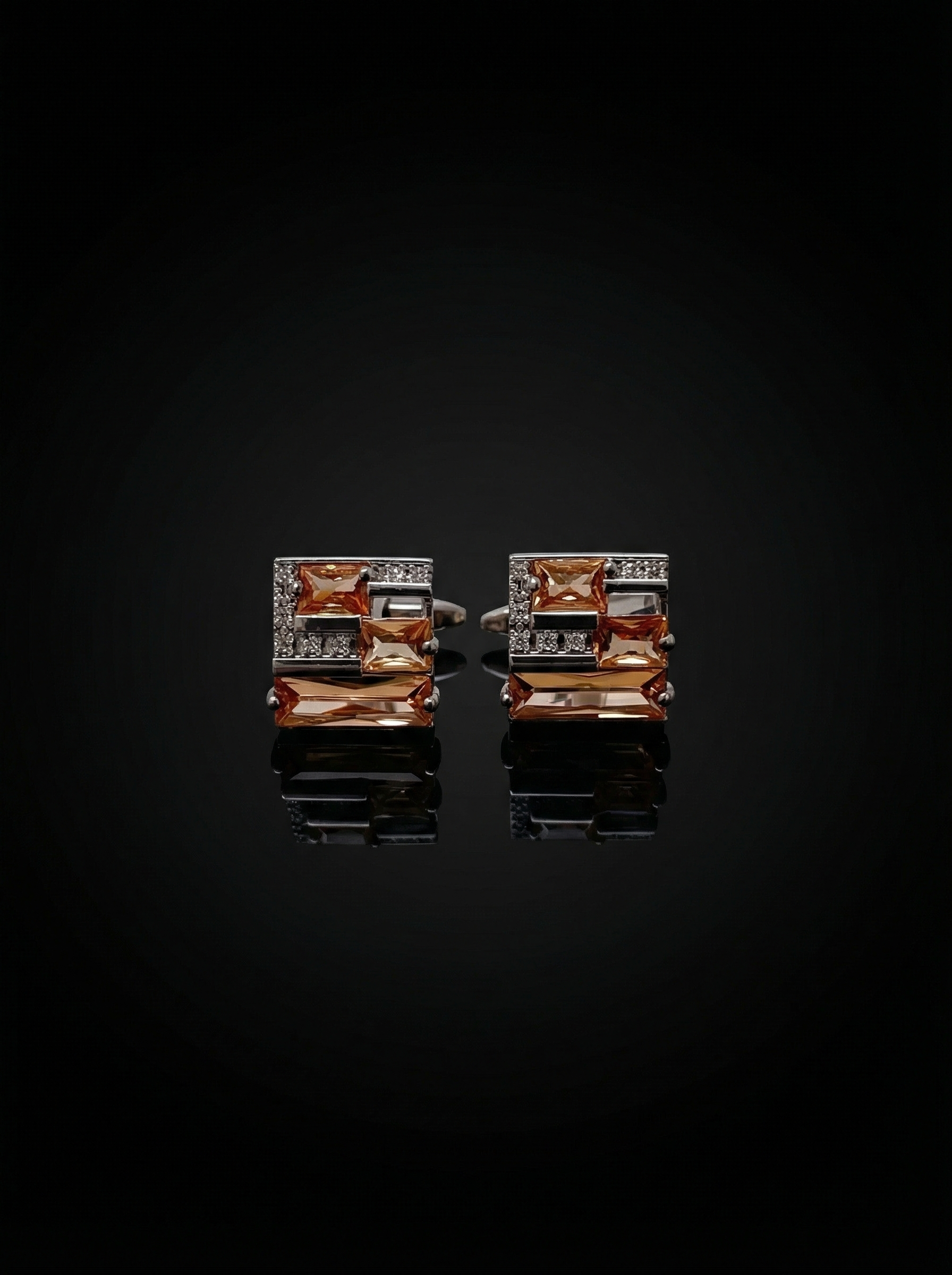 Amber Garnet Stone Cufflinks Tivaaro