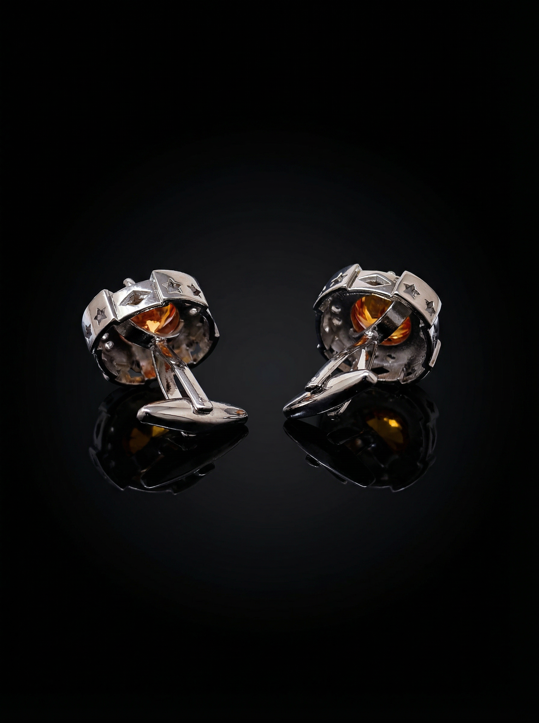 Amber Greek Key Cufflinks Tivaaro