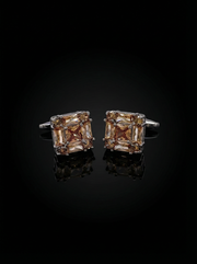 Amber Square Crystal Cluster Cufflinks Tivaaro