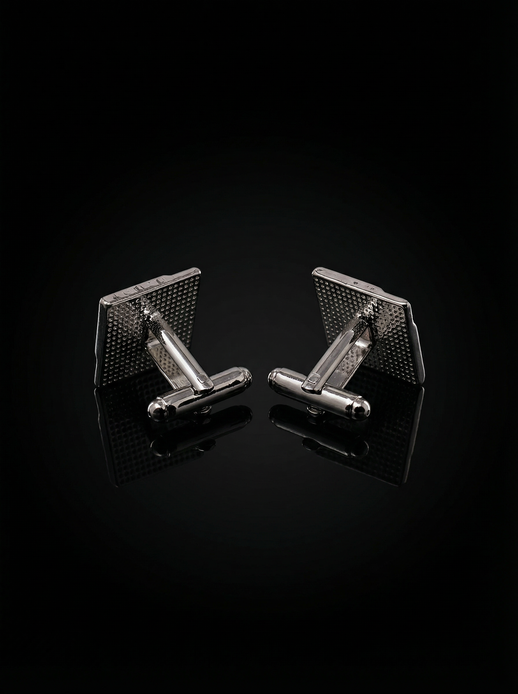 Angular Black Geometric Cufflinks Tivaaro
