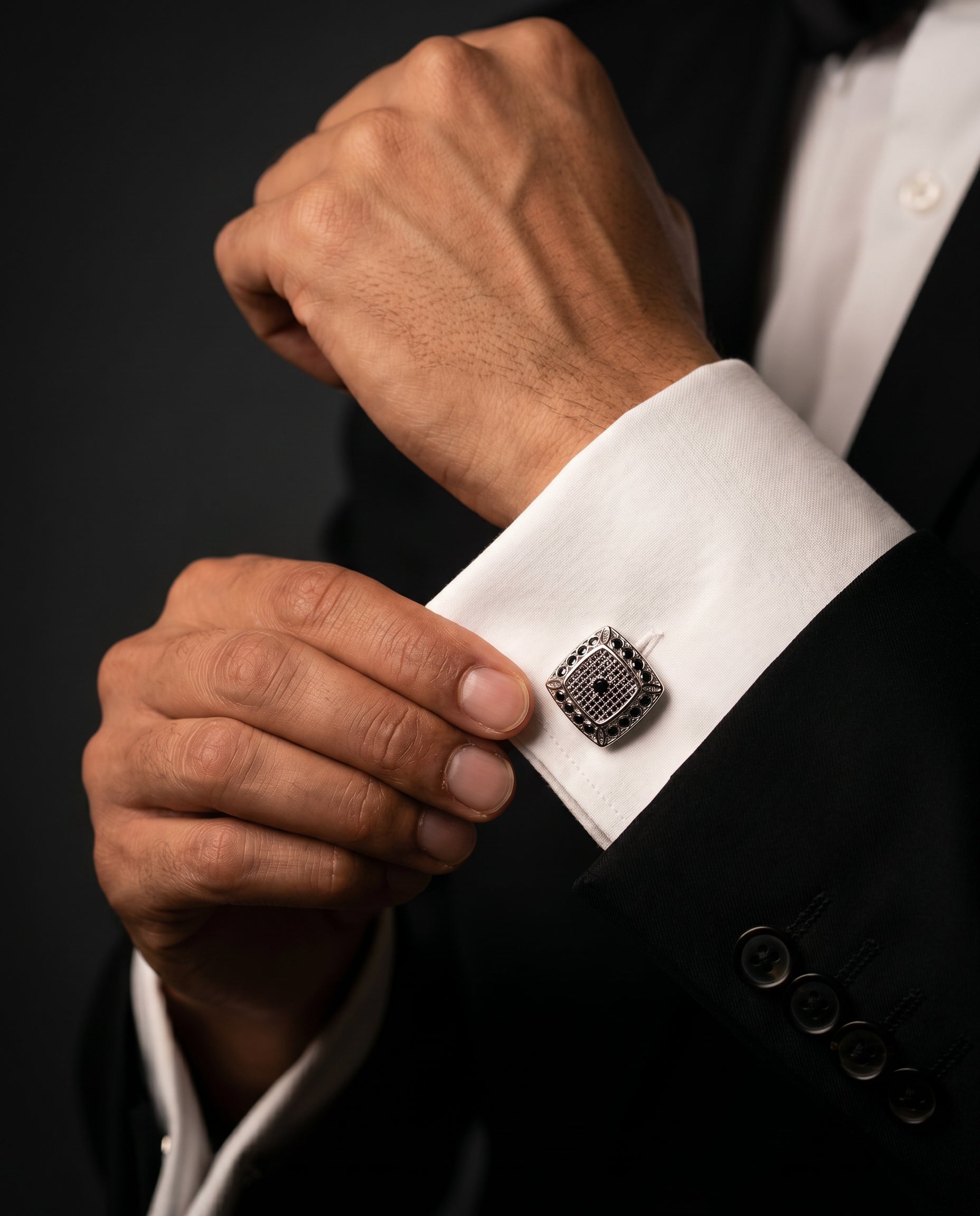 Architectural Lattice Grid Cufflinks by Tivaaro