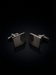 Black Corner Grid Cufflinks Tivaaro