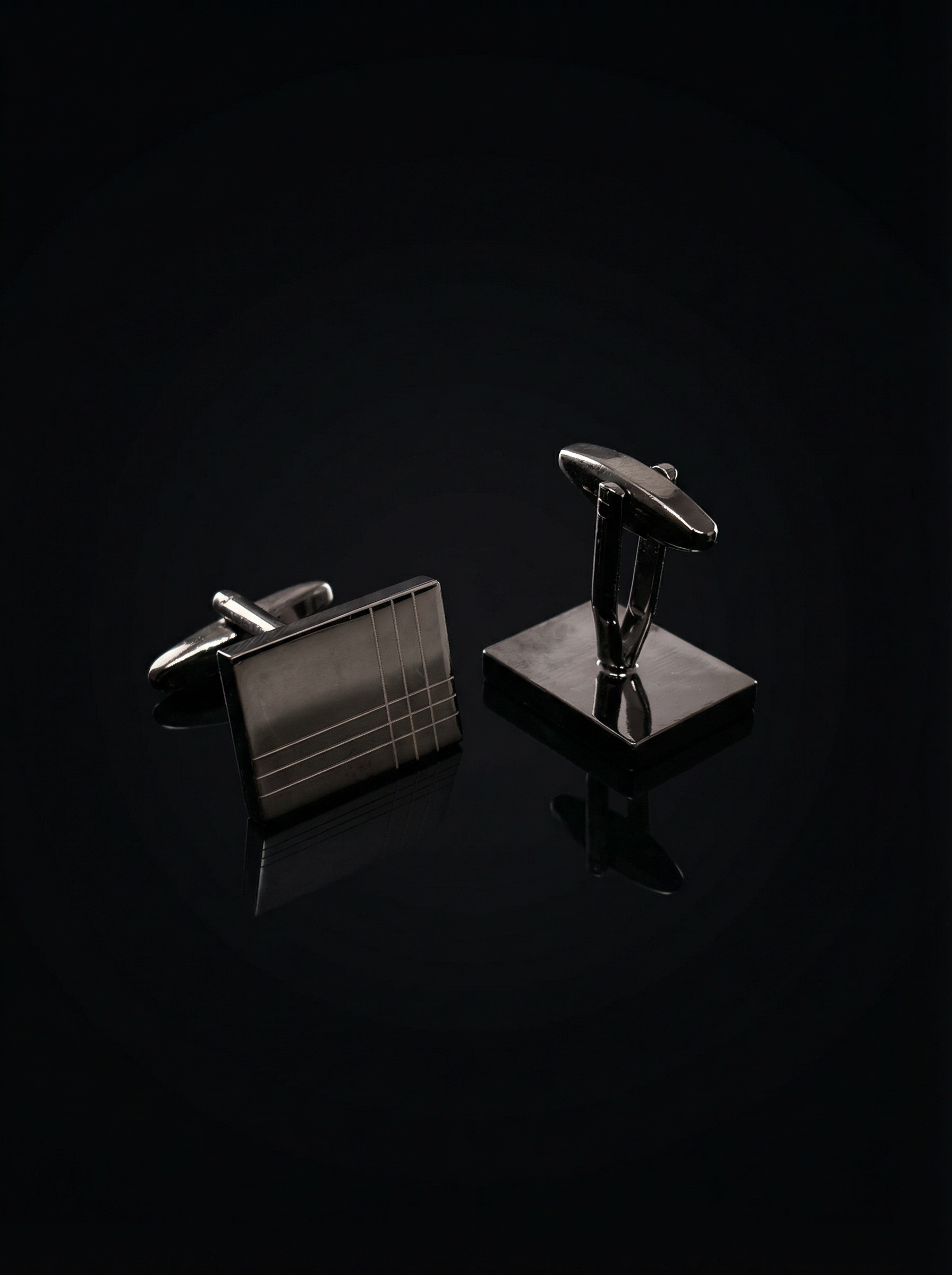 Black Corner Grid Cufflinks Tivaaro