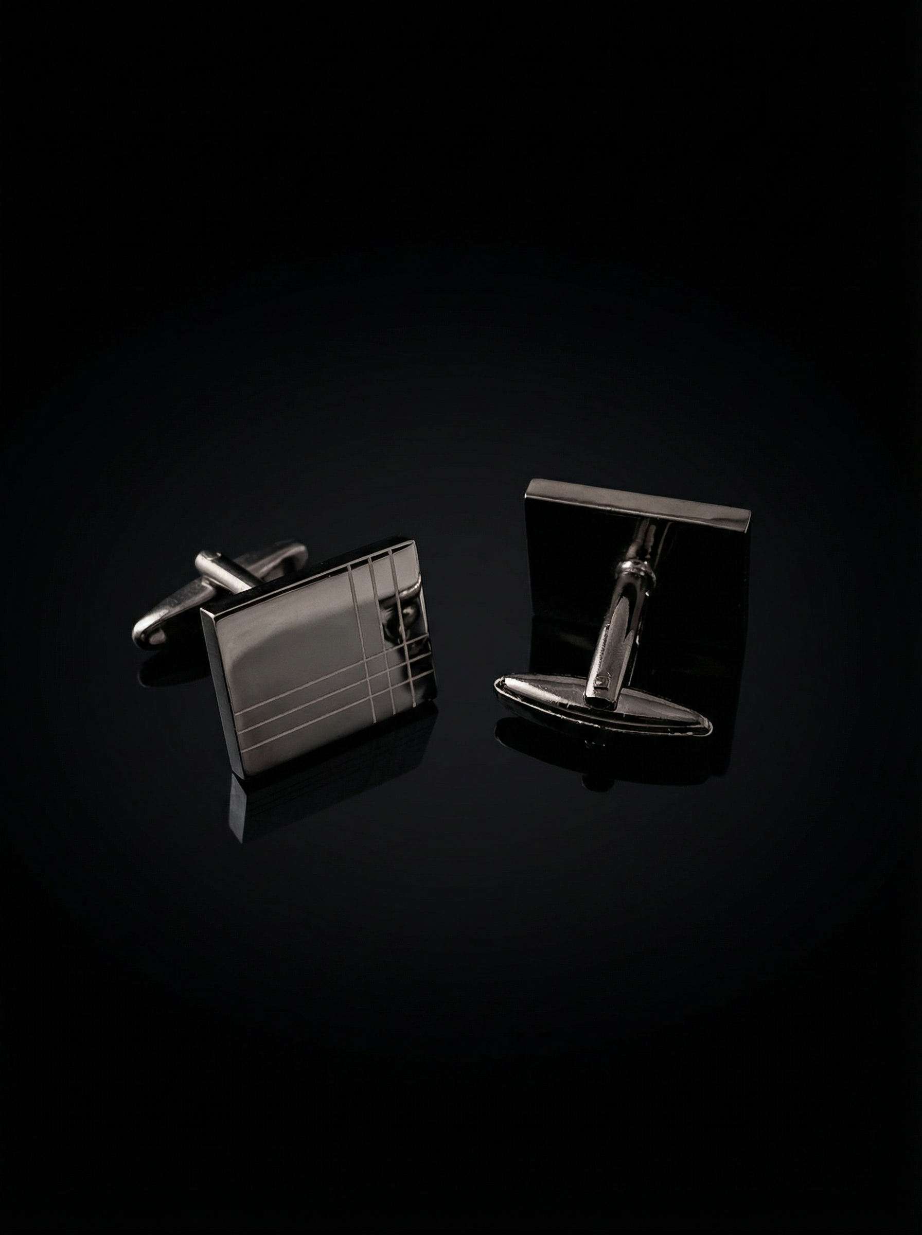 Black Corner Grid Cufflinks Tivaaro