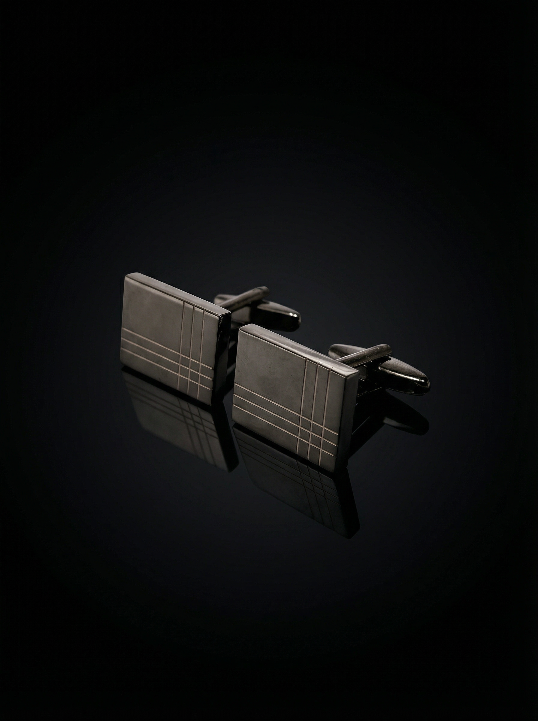 Black Corner Grid Cufflinks Tivaaro