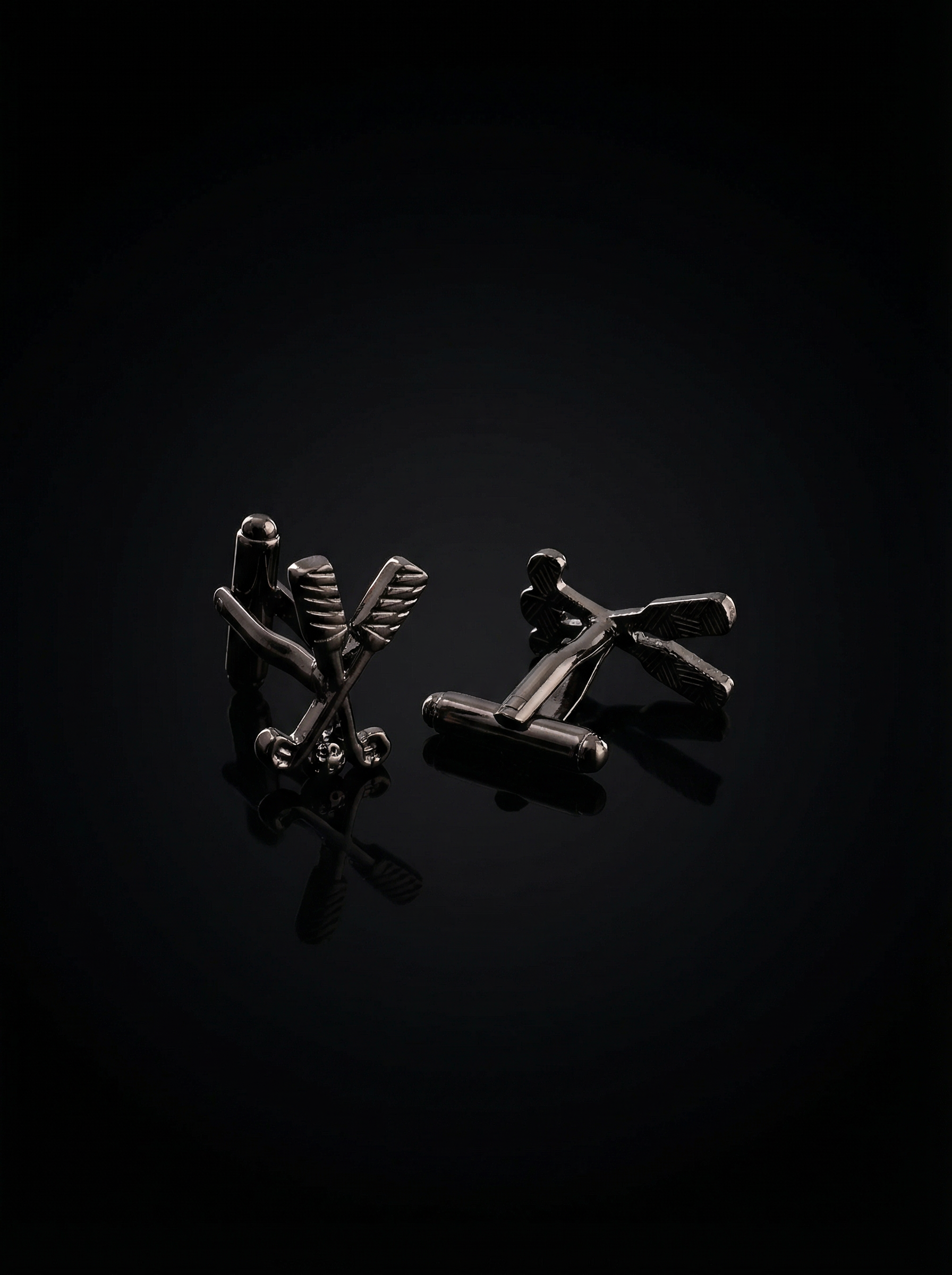 Black Crossed Golf Cufflinks Tivaaro