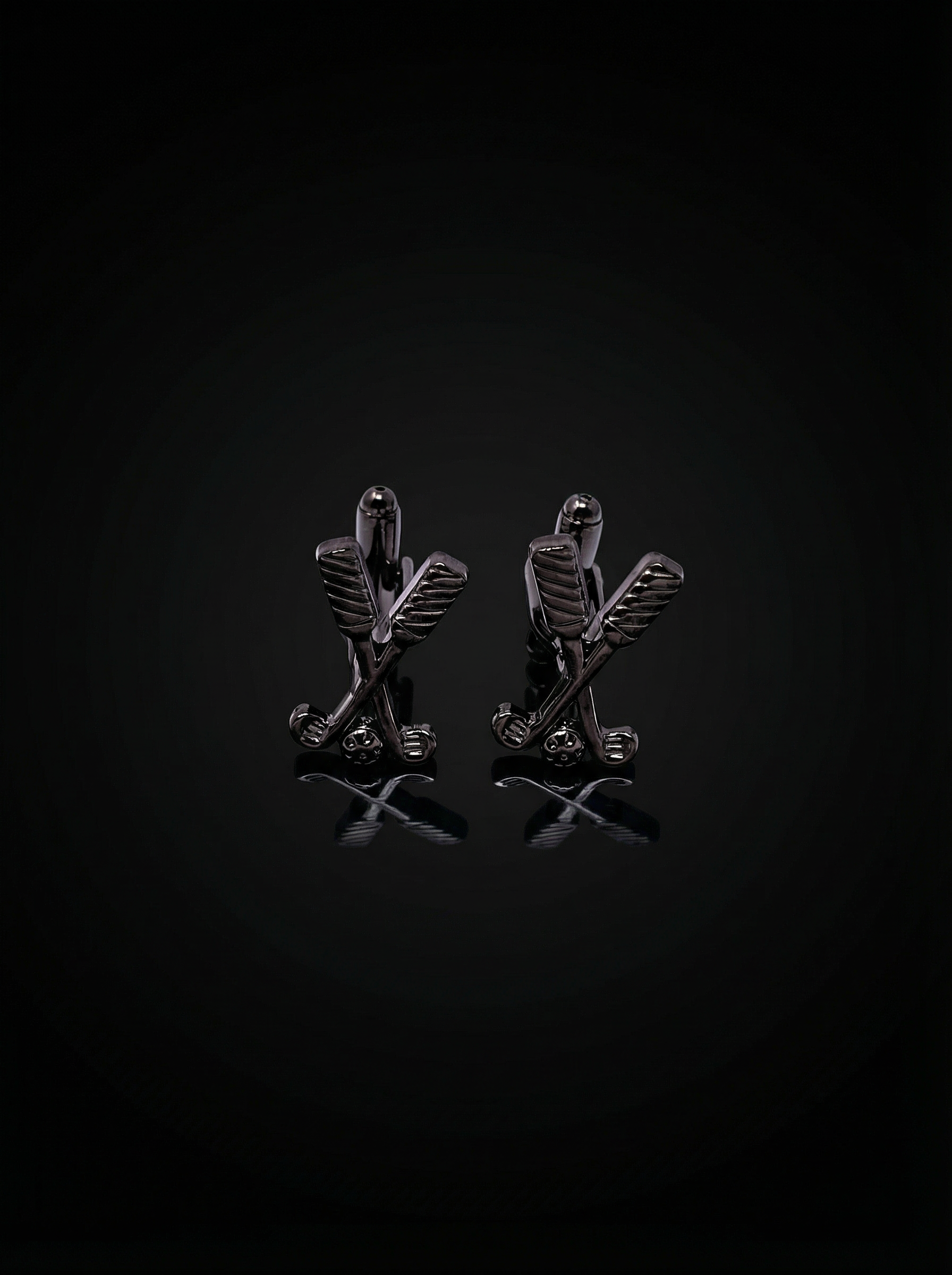 Black Crossed Golf Cufflinks Tivaaro