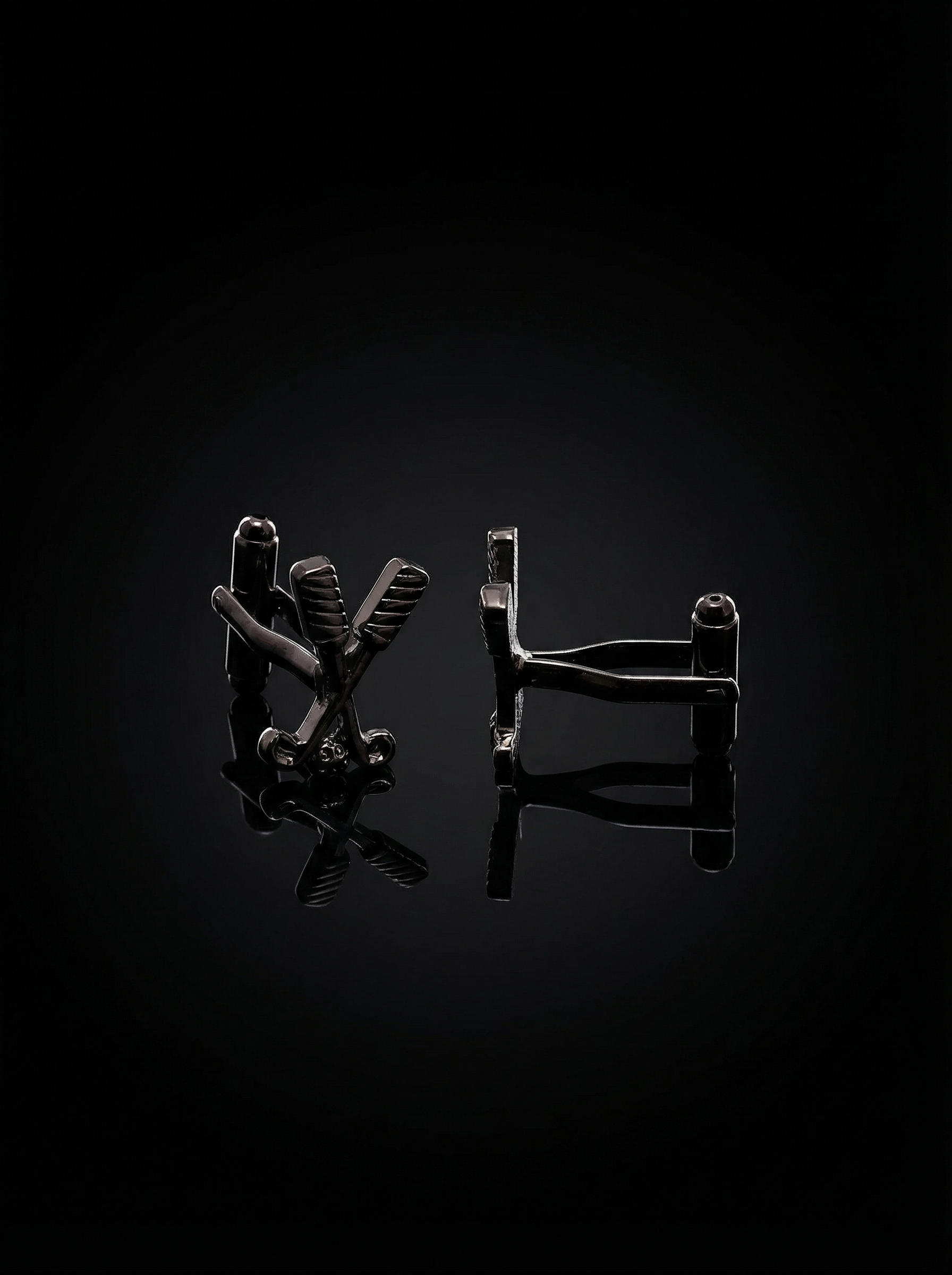 Black Crossed Golf Cufflinks Tivaaro