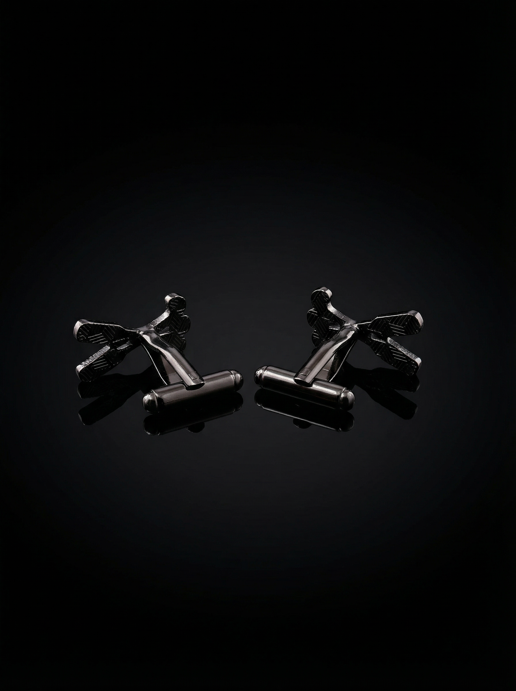 Black Crossed Golf Cufflinks Tivaaro
