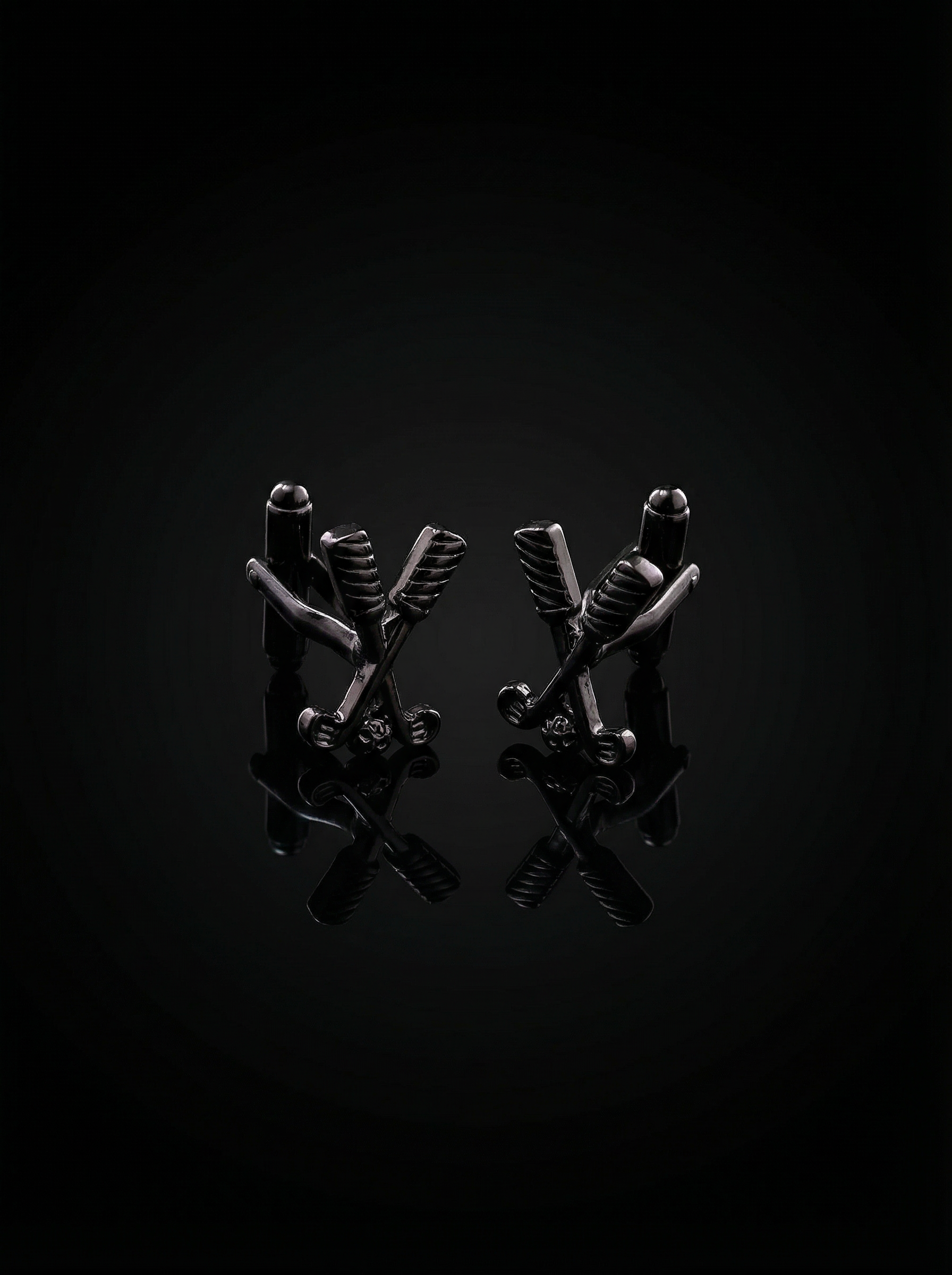 Black Crossed Golf Cufflinks Tivaaro