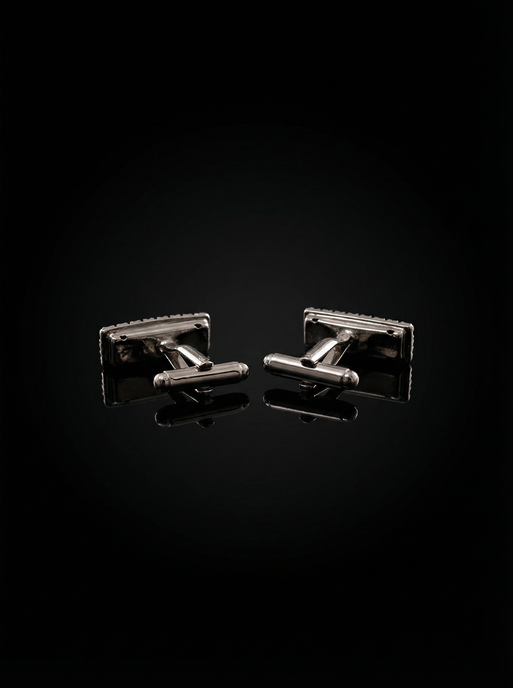 Black Crystal Circular Border Cufflinks Tivaaro