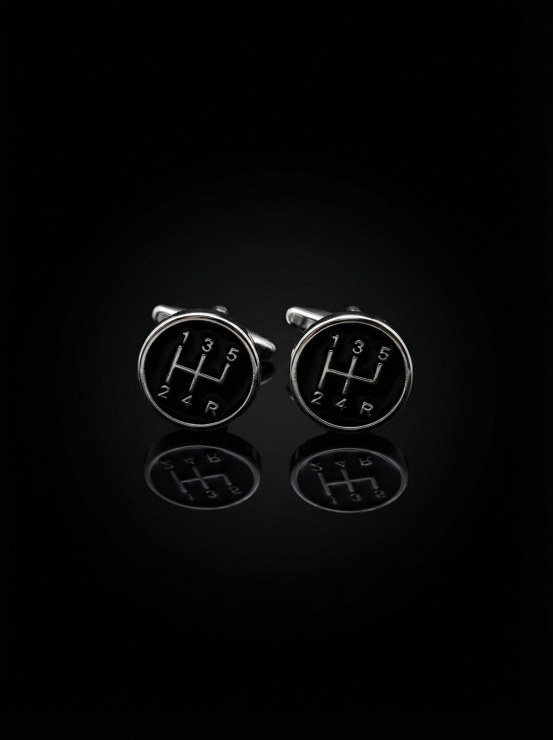 Black Gear Shift Cufflinks Tivaaro