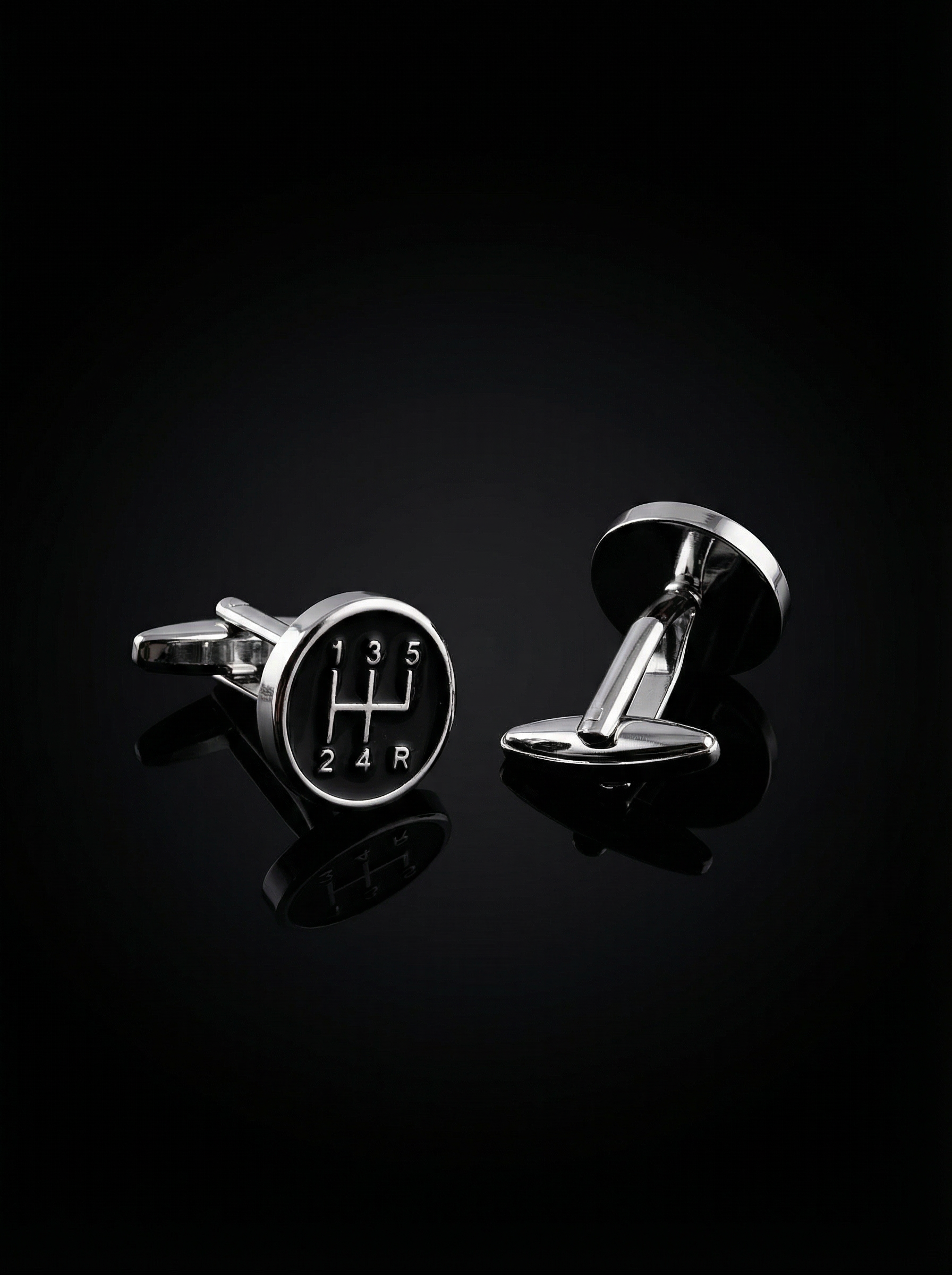 Black Gear Shift Cufflinks Tivaaro