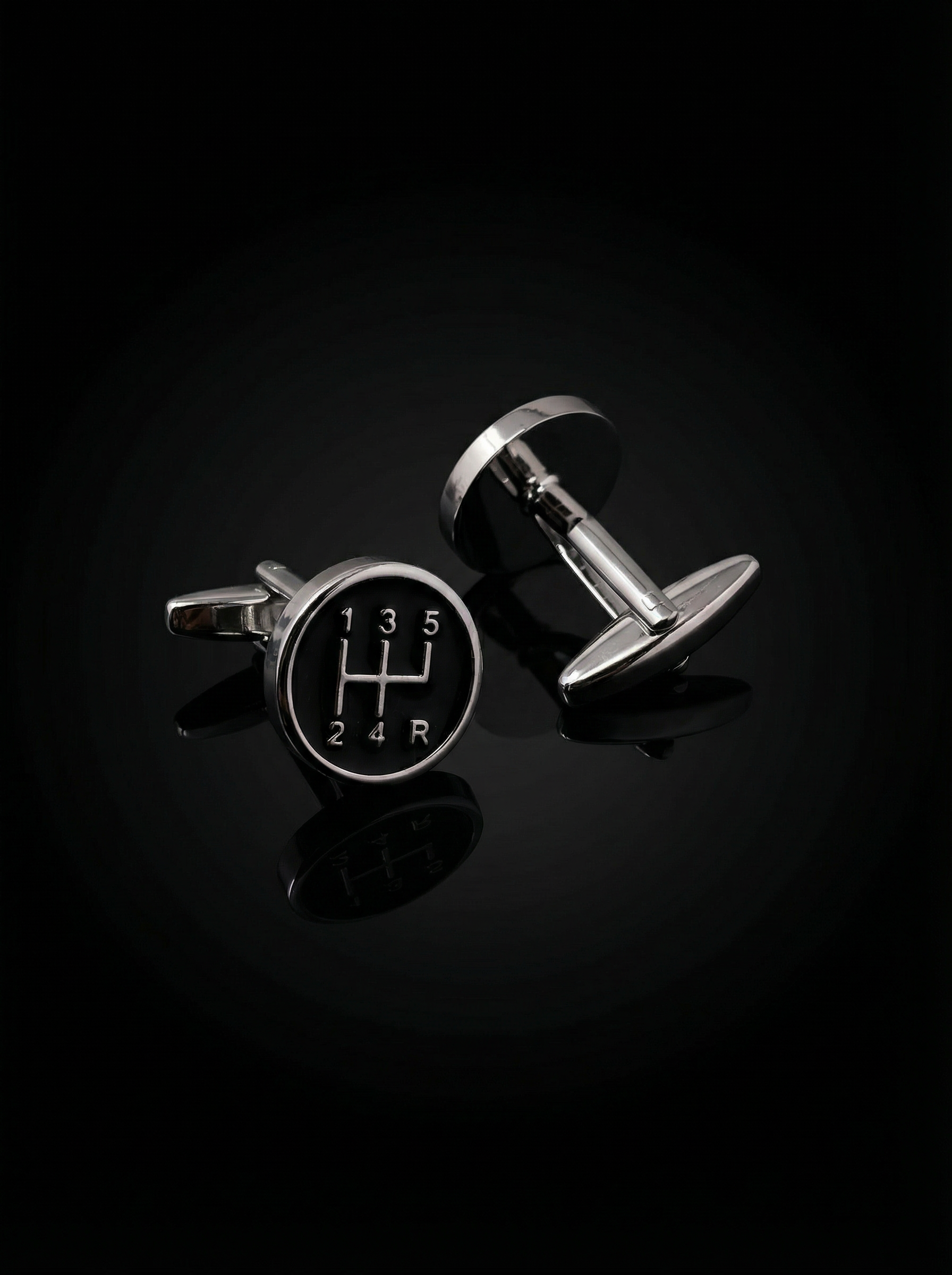 Black Gear Shift Cufflinks Tivaaro