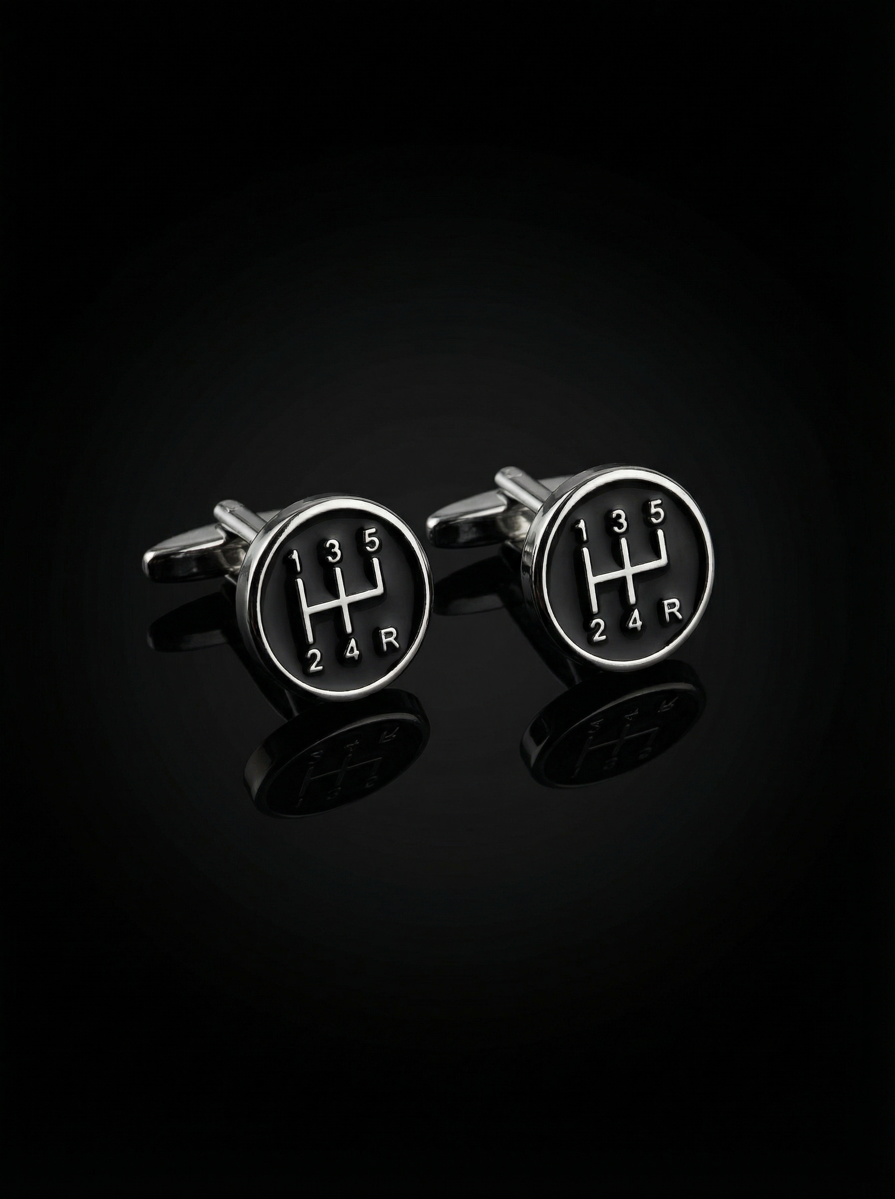 Black Gear Shift Cufflinks Tivaaro