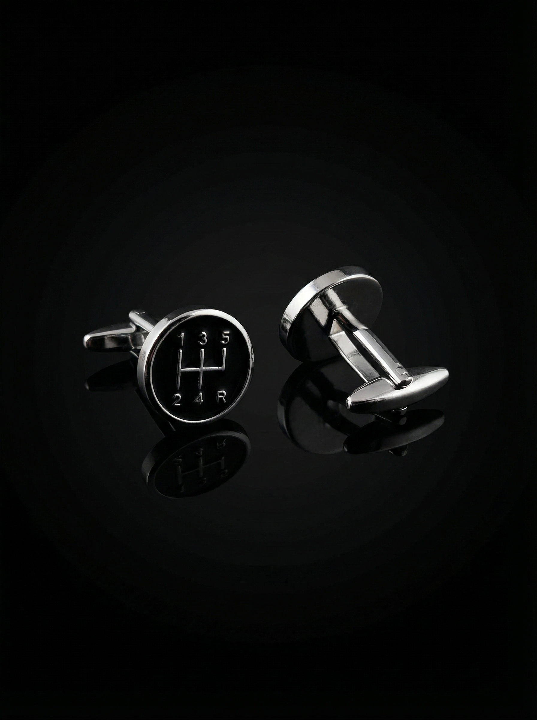 Black Gear Shift Cufflinks Tivaaro