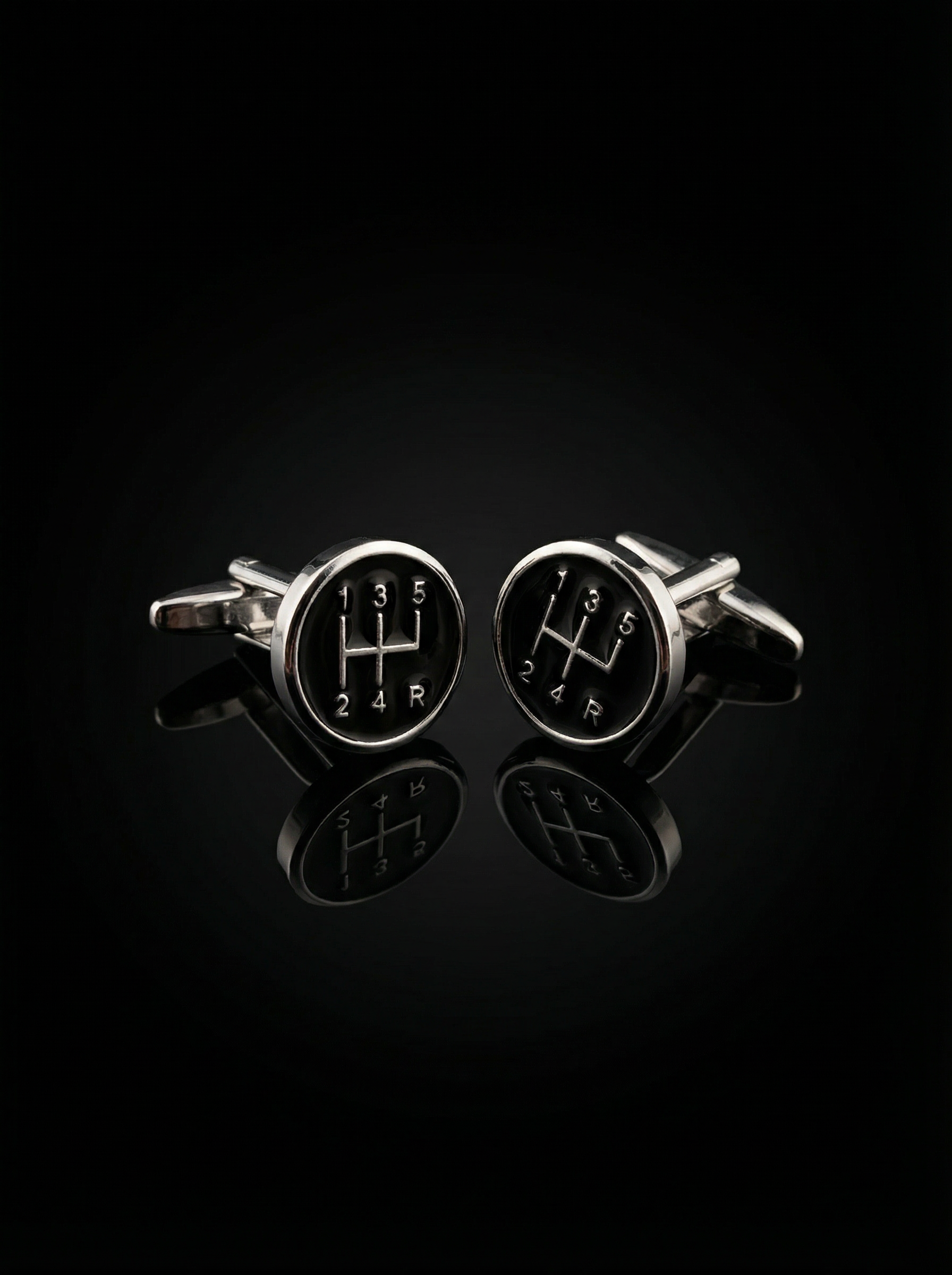 Black Gear Shift Cufflinks Tivaaro