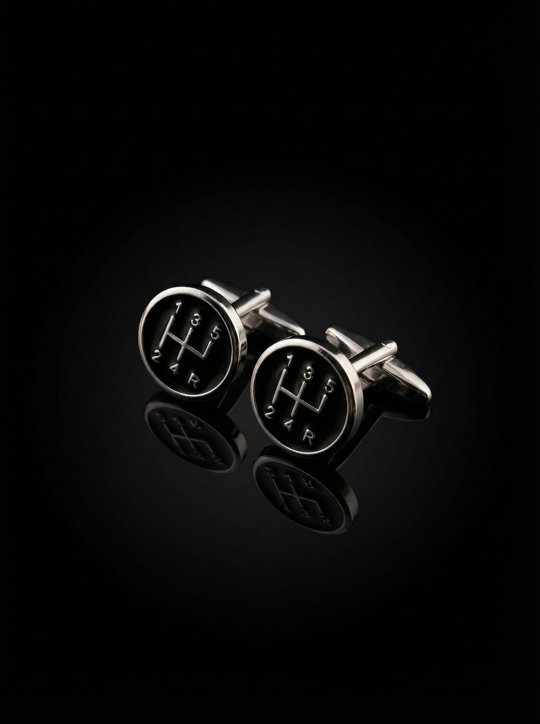 Black Gear Shift Cufflinks Tivaaro
