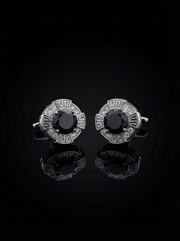 Black Greek Key Cufflinks Tivaaro