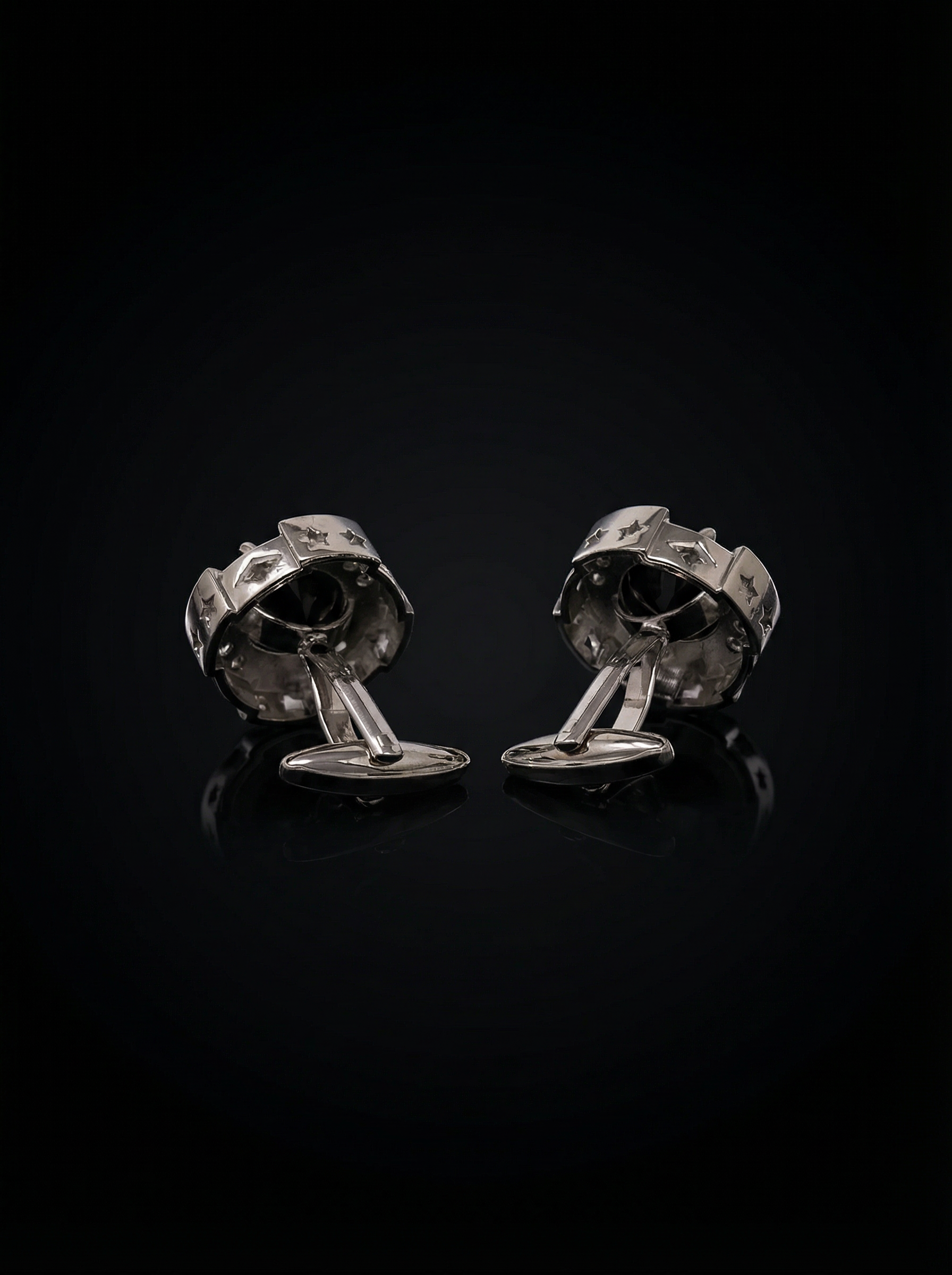 Black Greek Key Cufflinks Tivaaro