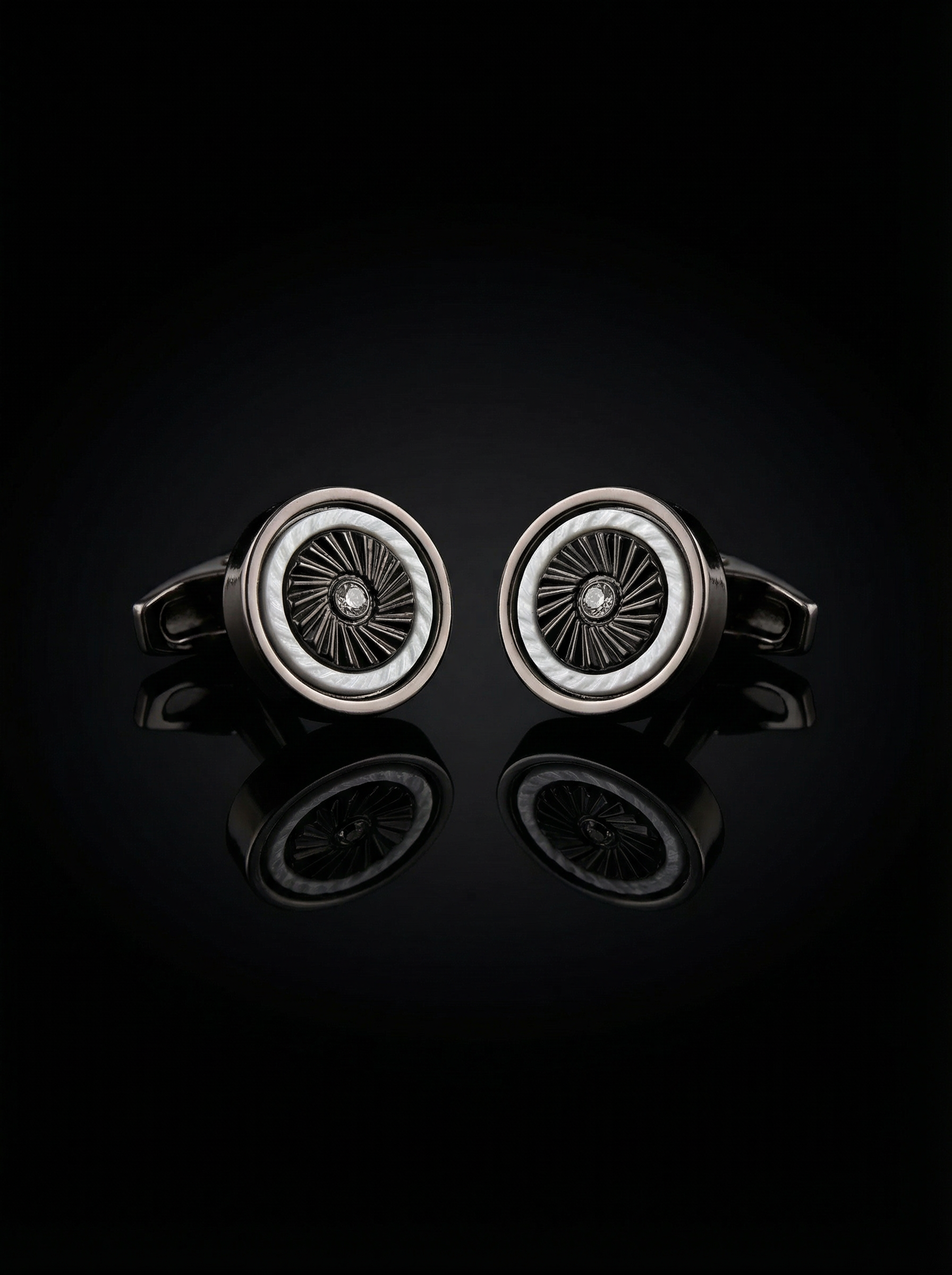 Black Jet Engine Cufflinks Tivaaro