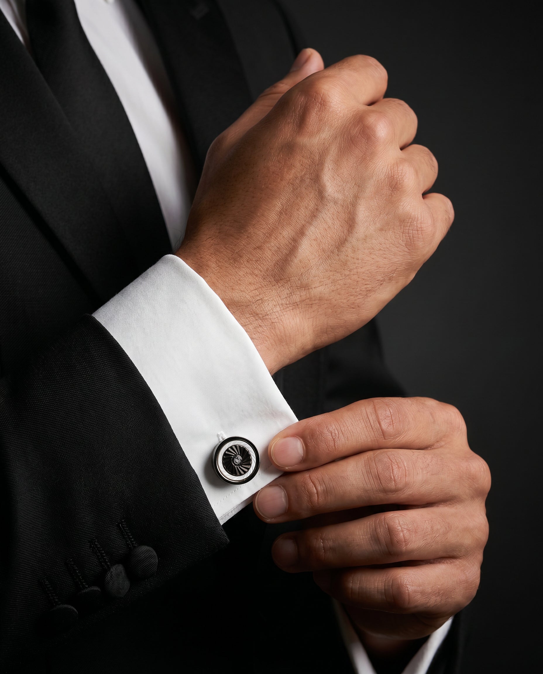Black Jet Engine Cufflinks by Tivaaro