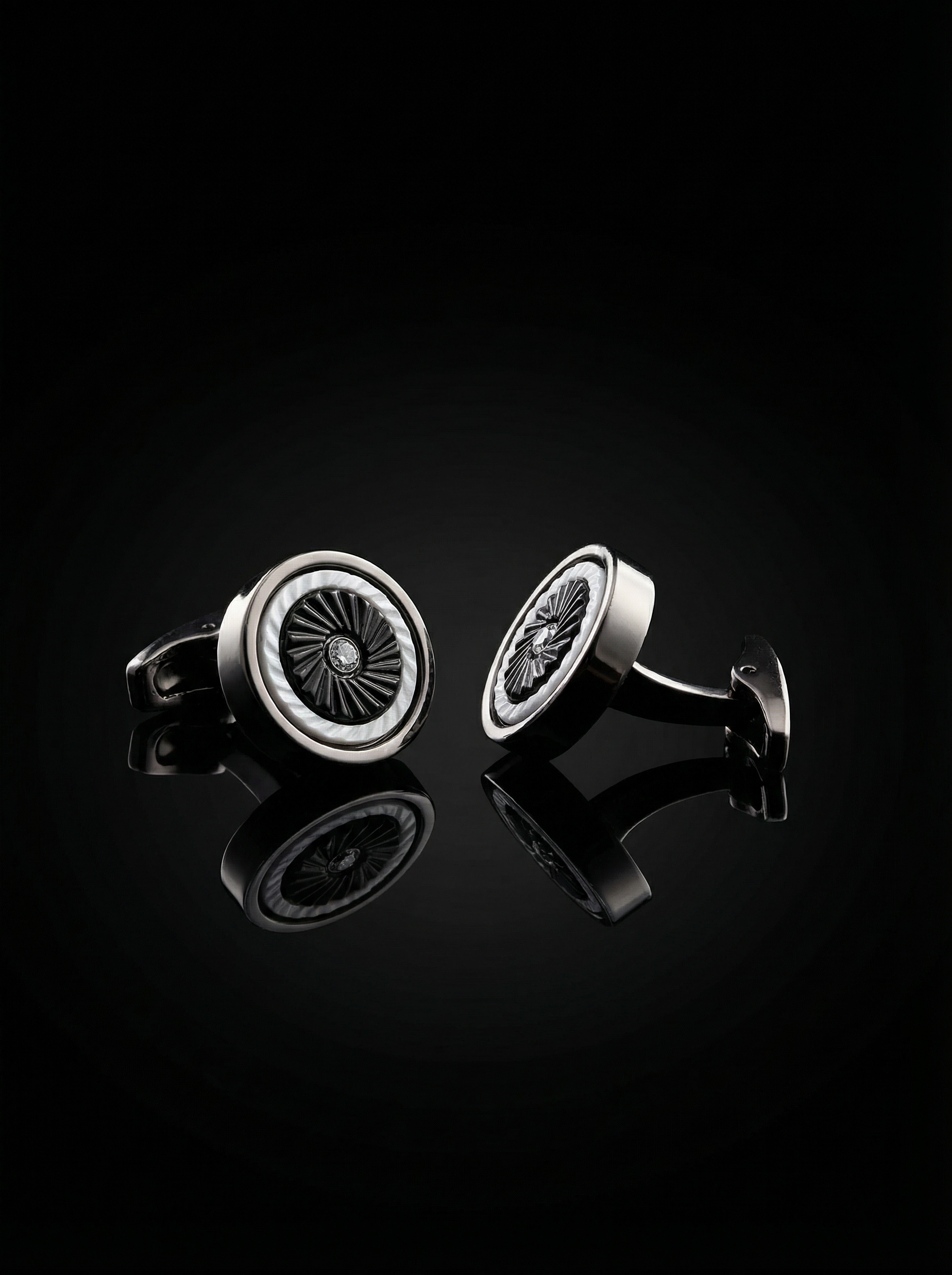 Black Jet Engine Cufflinks Tivaaro
