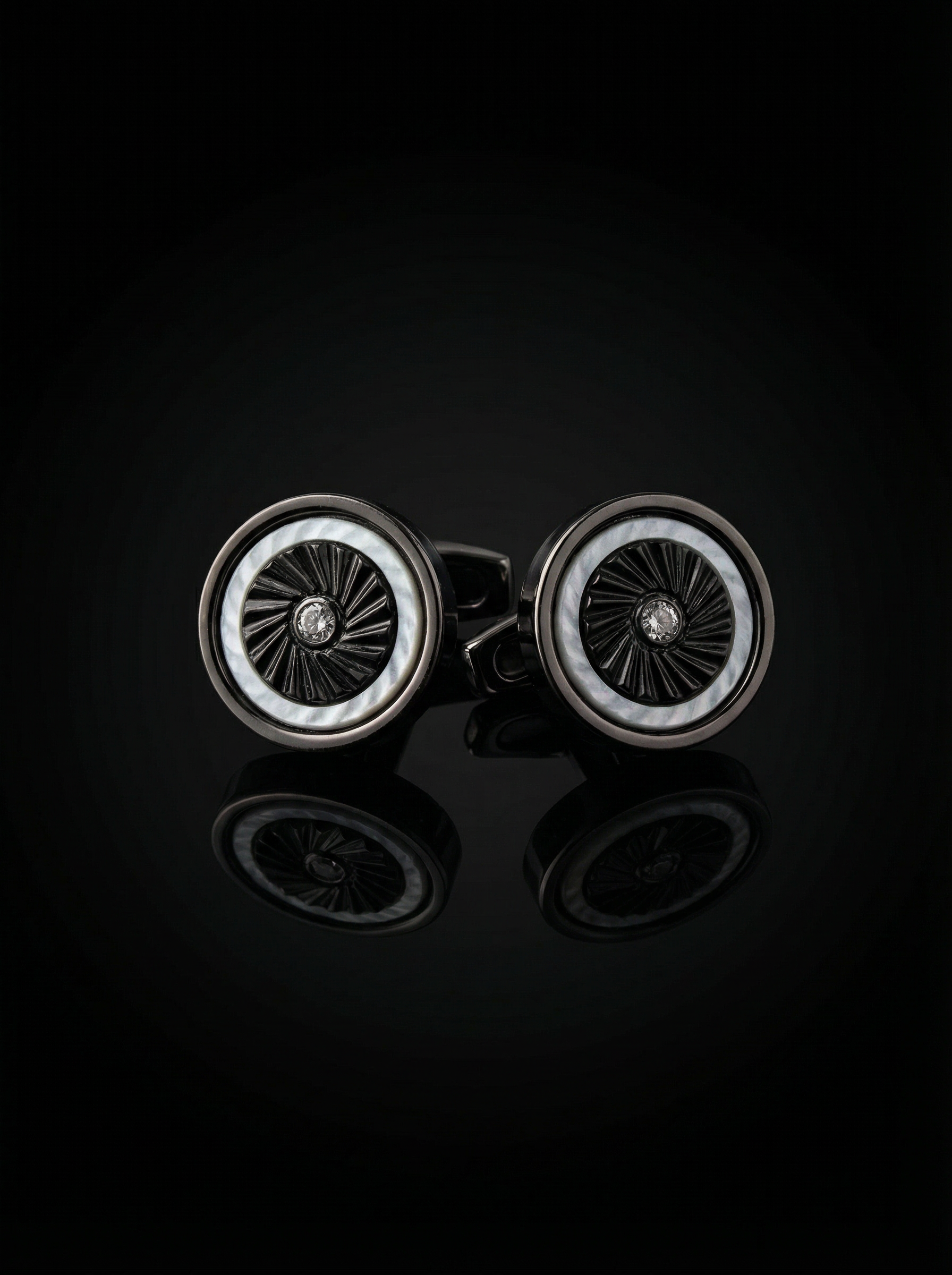 Black Jet Engine Cufflinks Tivaaro