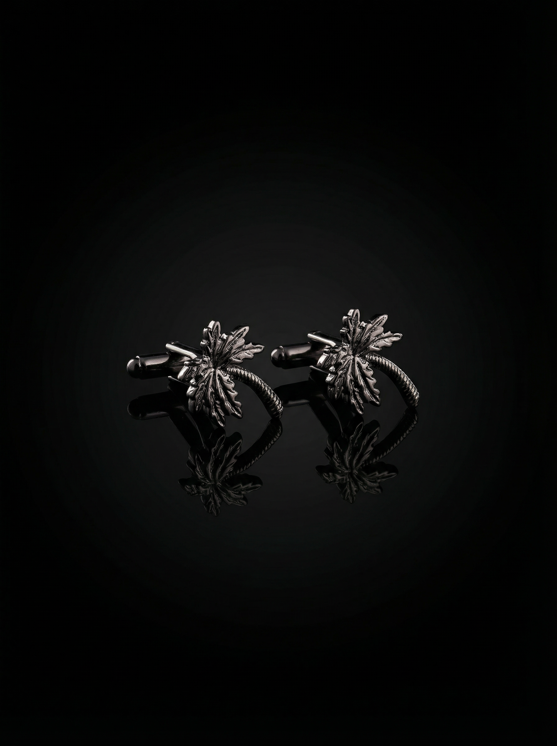Black Palm Tree Cufflinks Tivaaro