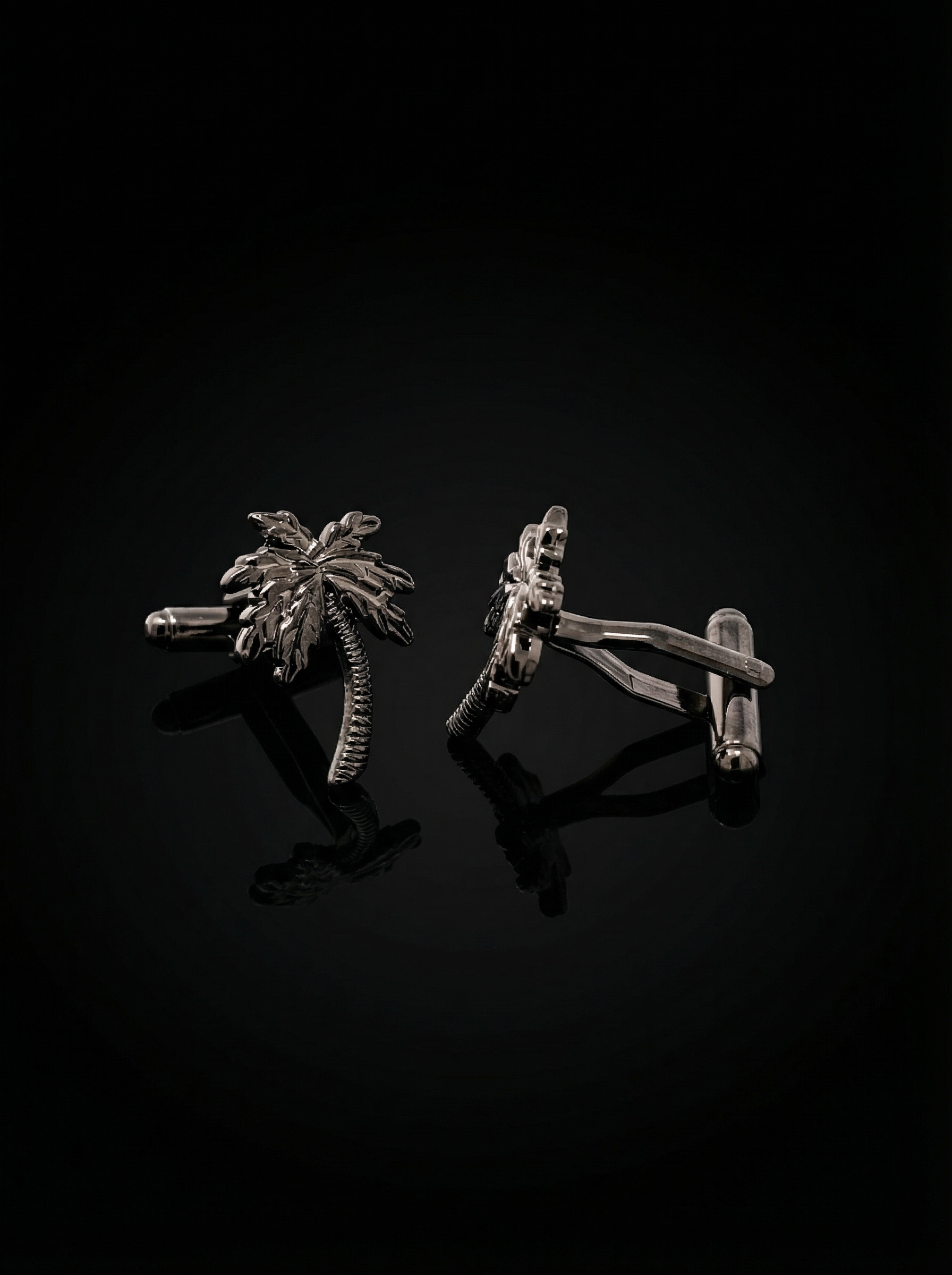 Black Palm Tree Cufflinks Tivaaro