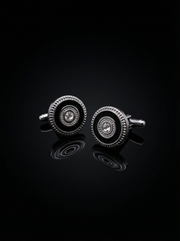 Black Ring Crystal Cufflinks Tivaaro