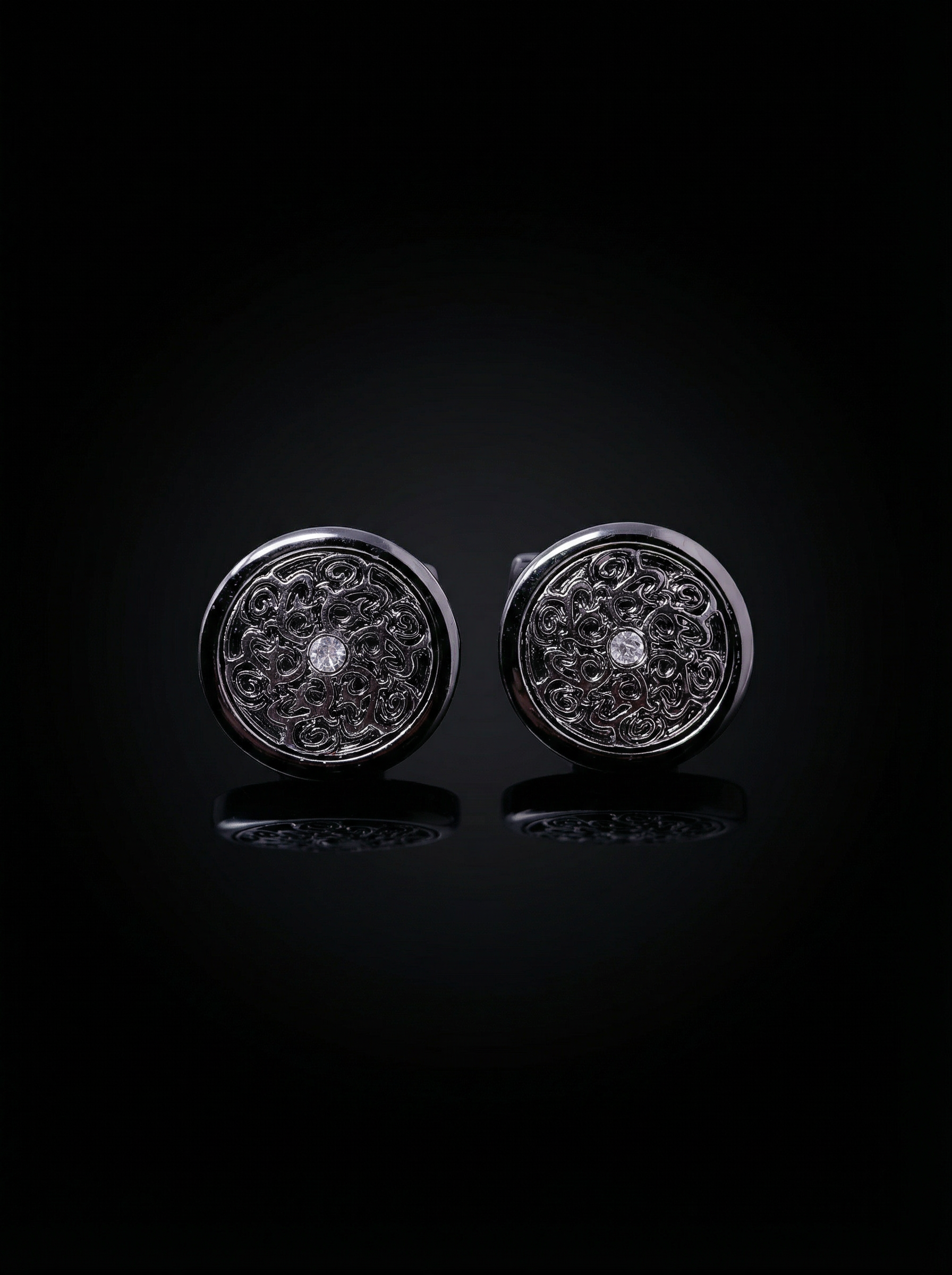 Black Scrollwork Cufflinks Tivaaro