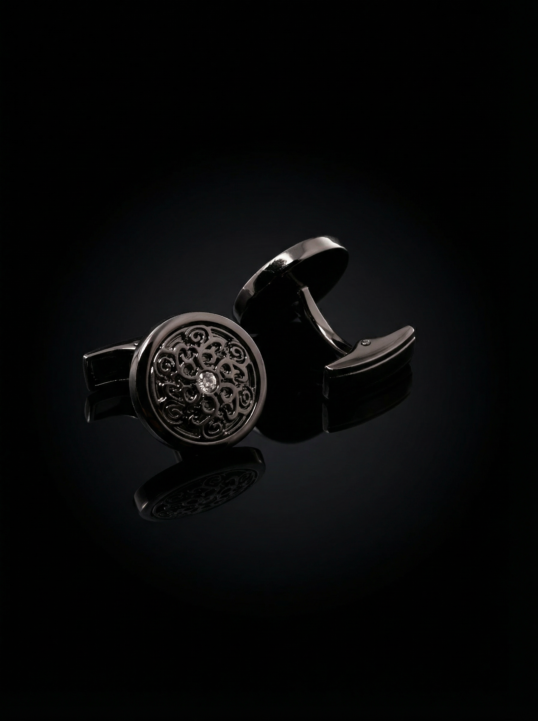 Black Scrollwork Cufflinks Tivaaro