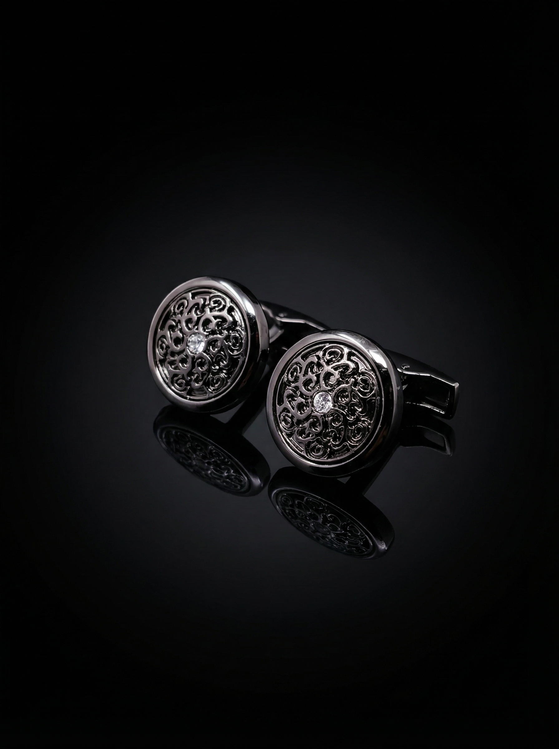 Black Scrollwork Cufflinks Tivaaro