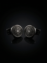 Black Scrollwork Cufflinks Tivaaro