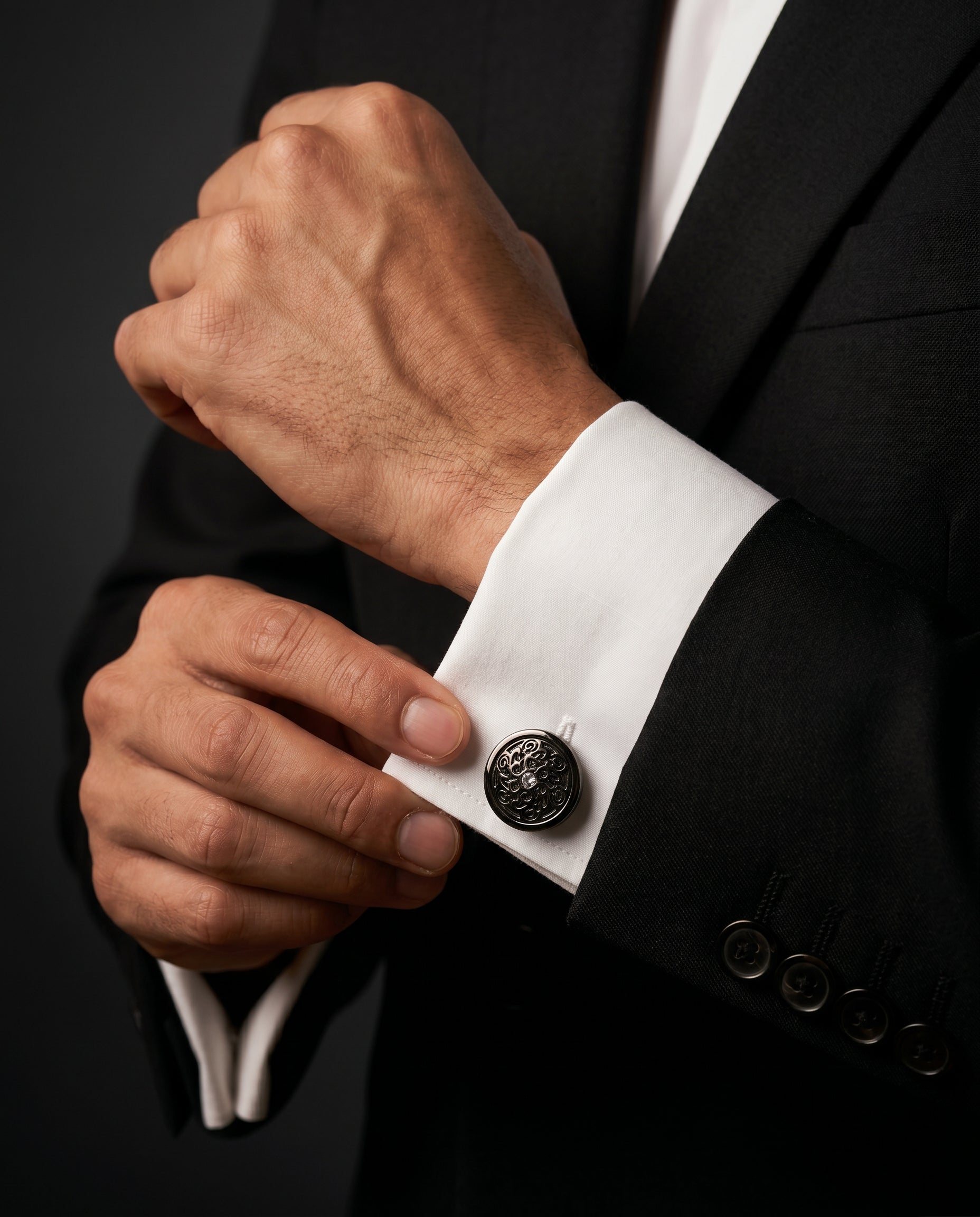 Black Scrollwork Cufflinks