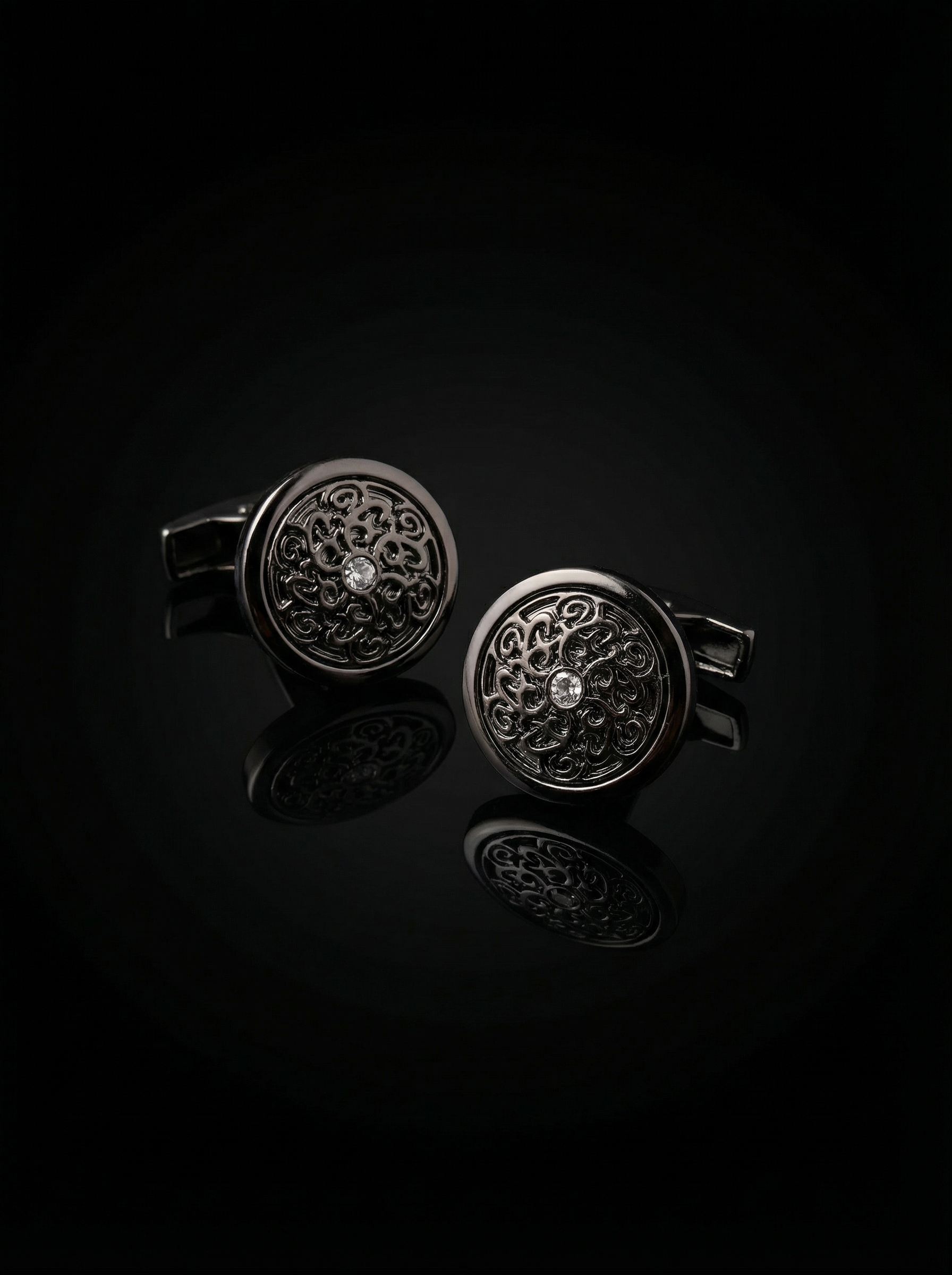 Black Scrollwork Cufflinks Tivaaro