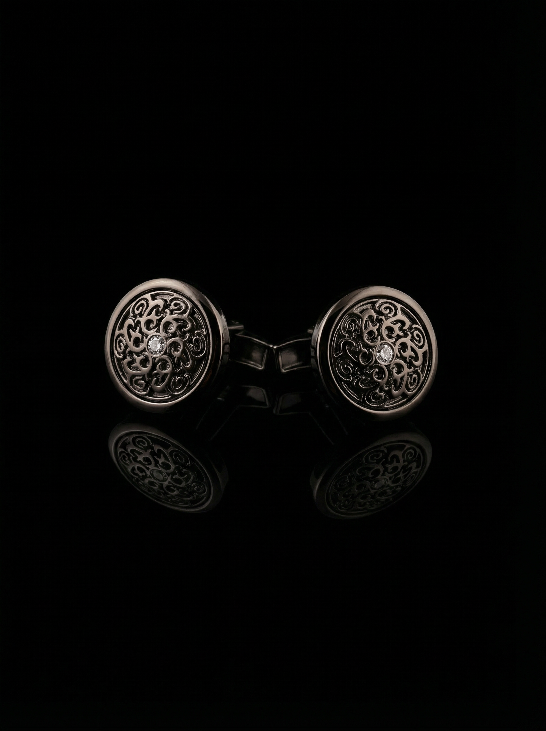 Black Scrollwork Cufflinks Tivaaro