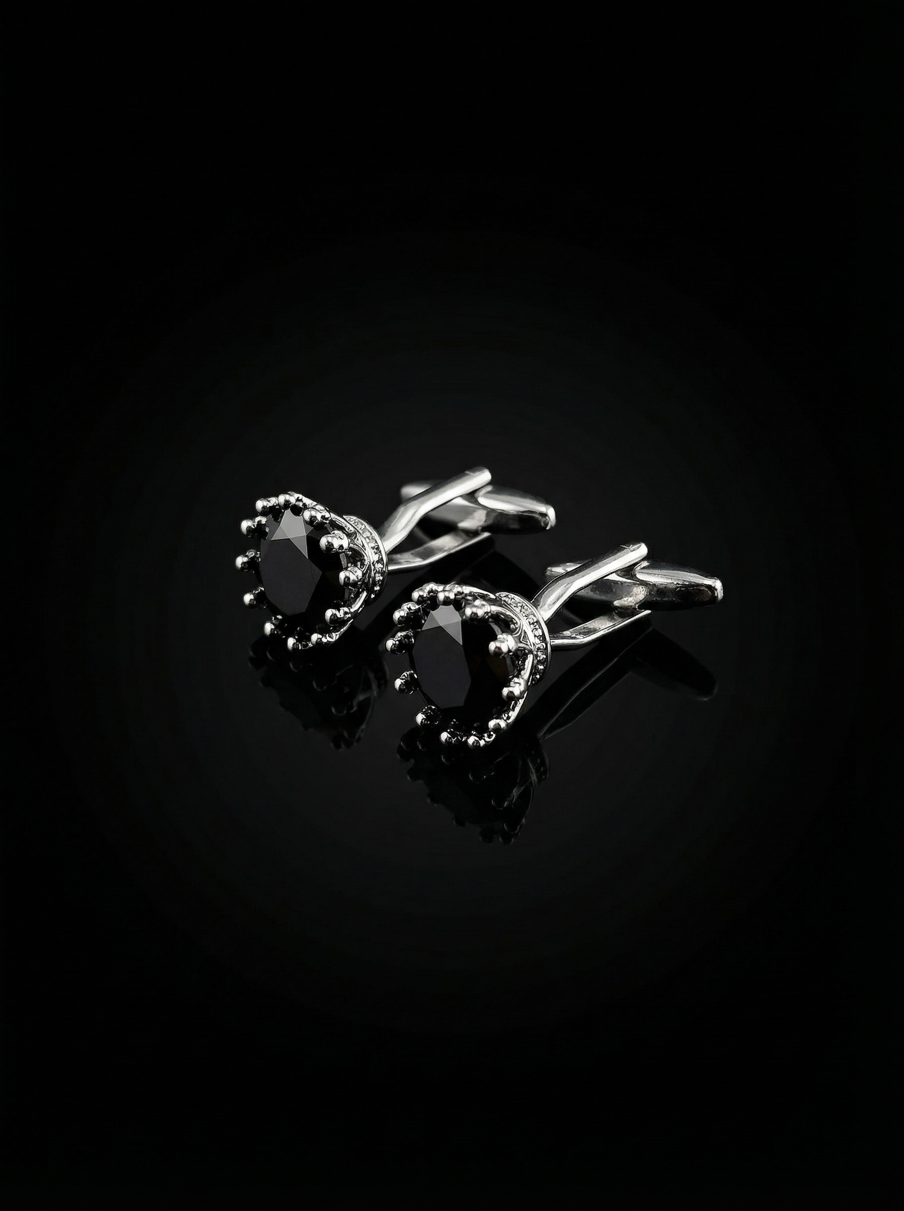 Black Solitaire Cufflinks Tivaaro