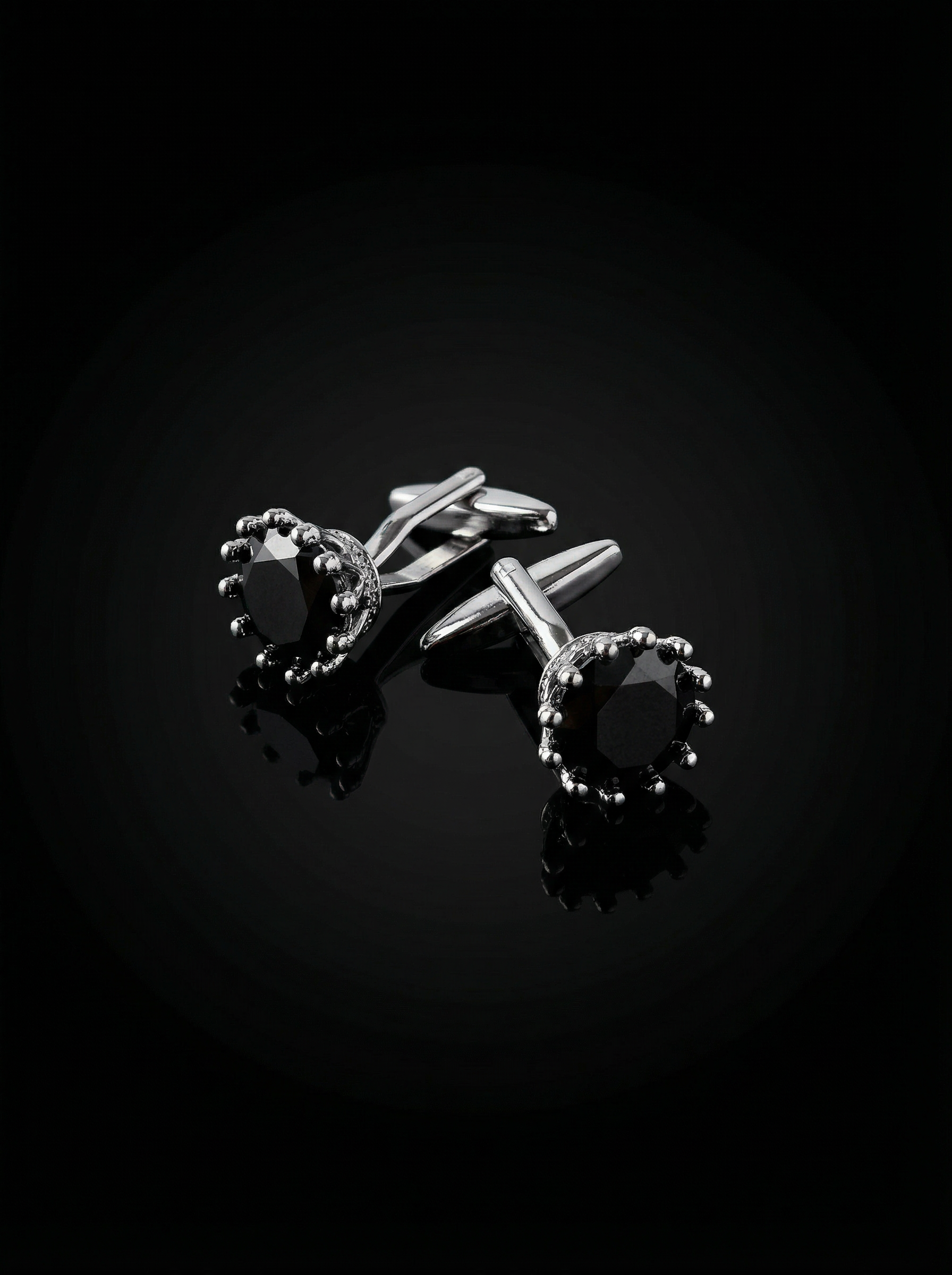 Black Solitaire Cufflinks Tivaaro