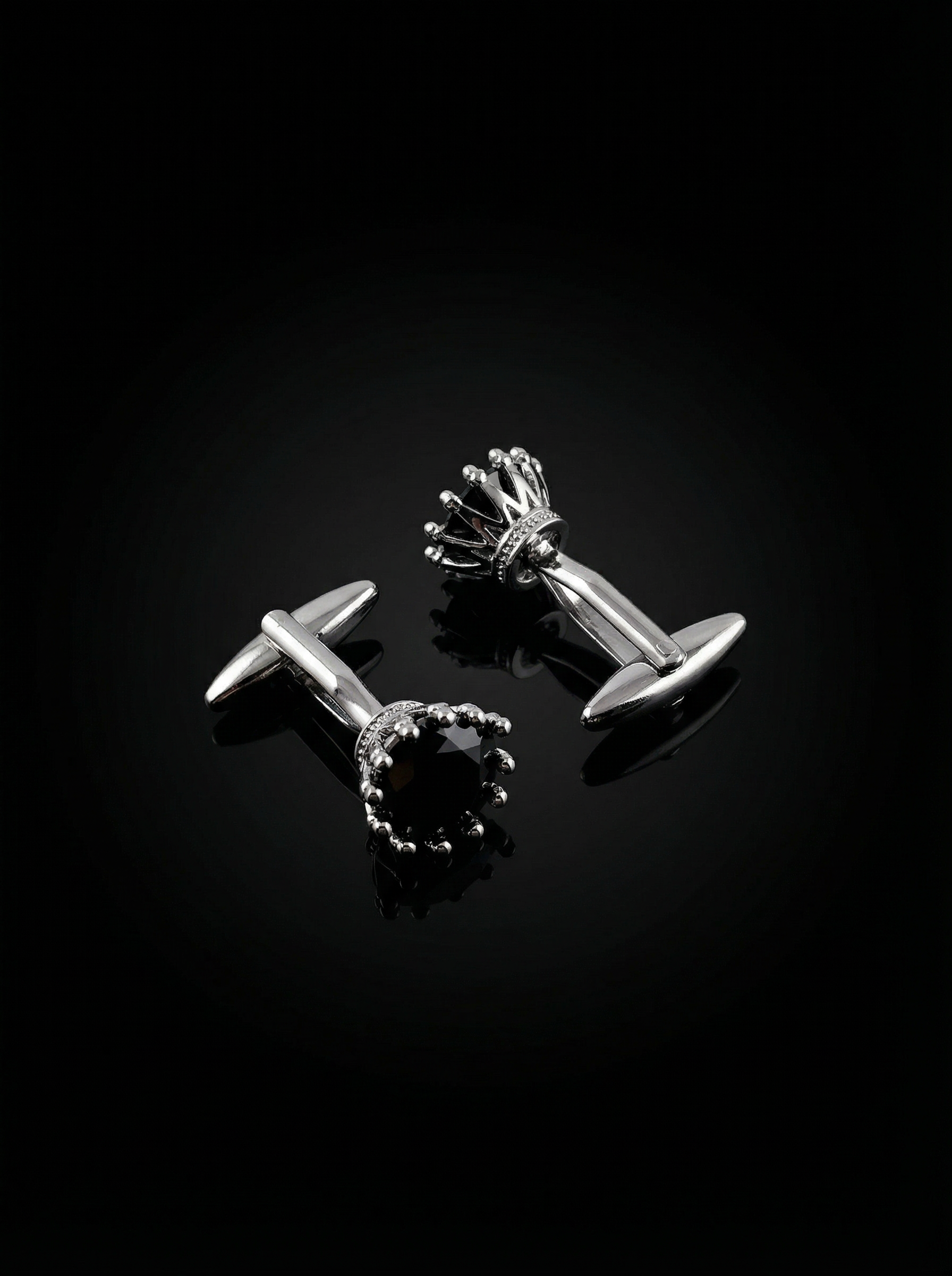 Black Solitaire Cufflinks Tivaaro