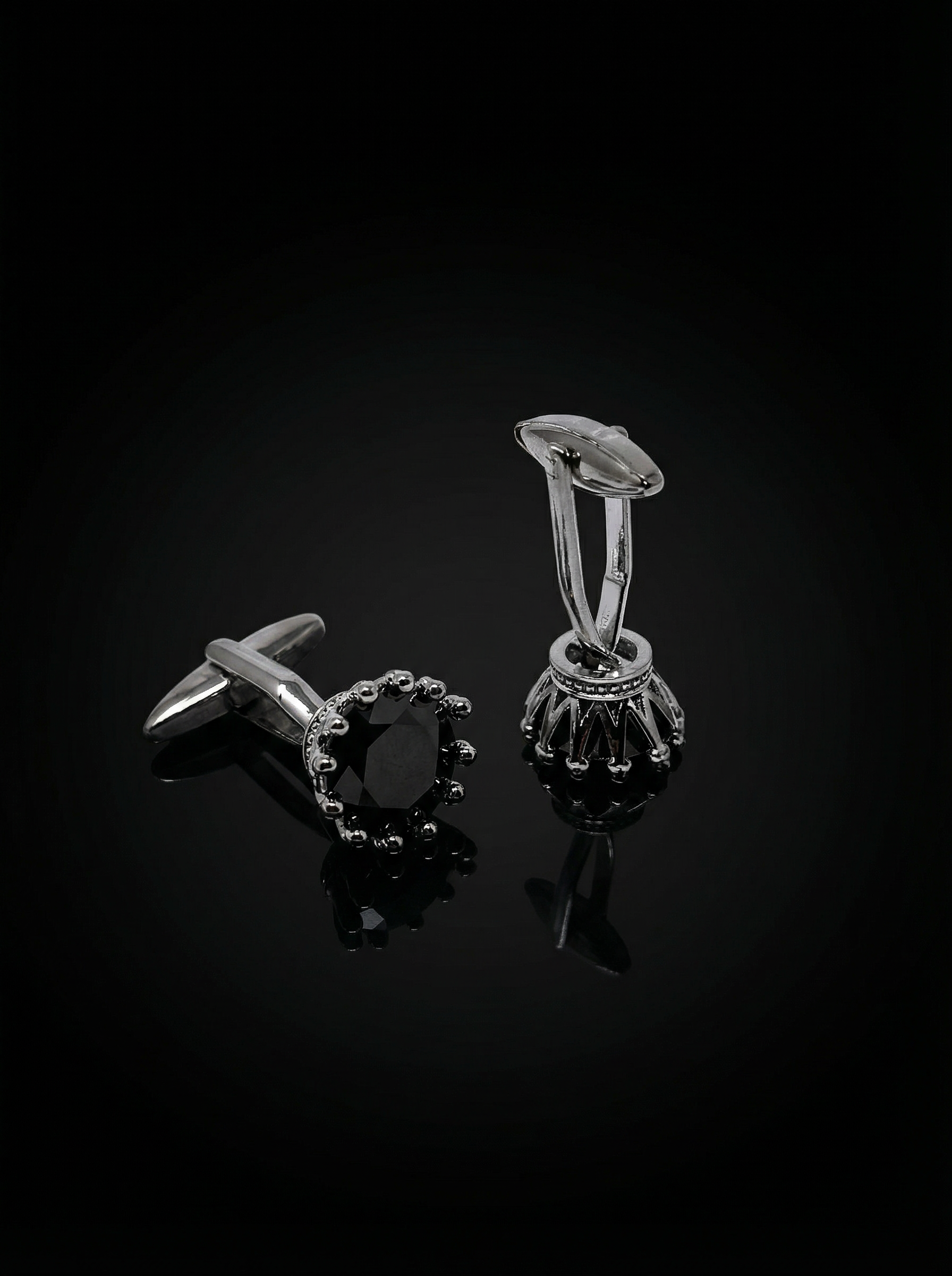 Black Solitaire Cufflinks Tivaaro