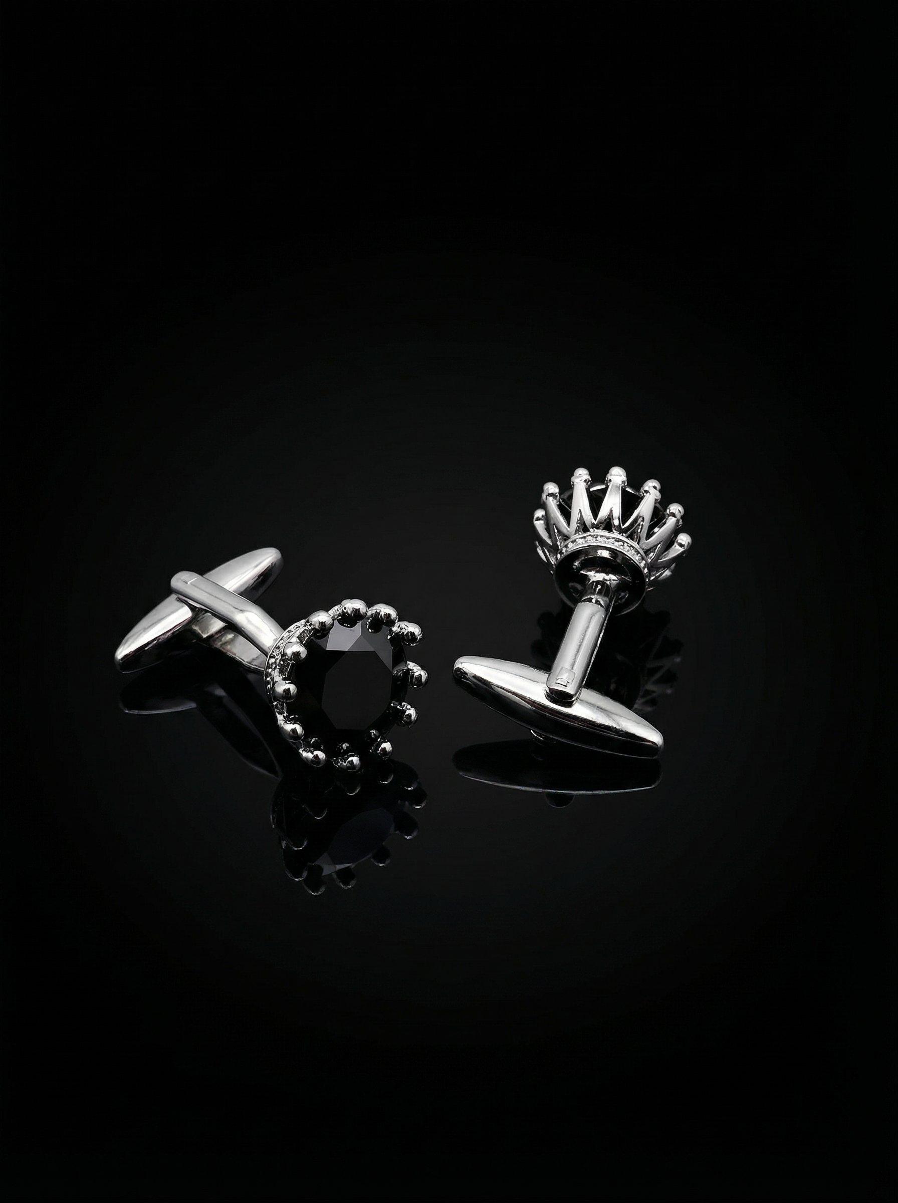 Black Solitaire Cufflinks Tivaaro
