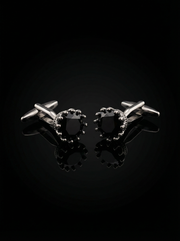 Black Solitaire Cufflinks Tivaaro